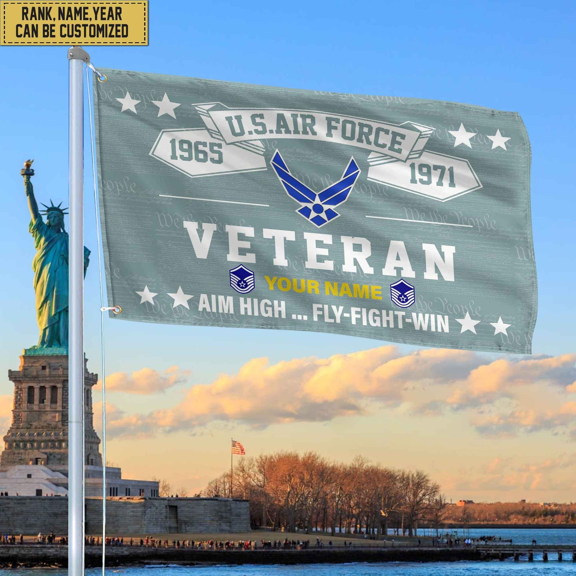 Premium Personalized USAF Veteran Grommet Flag, Gift For Air Force Veteran, Gift For Veterans Day, Memorial Day, Father's Day VPVC104304
