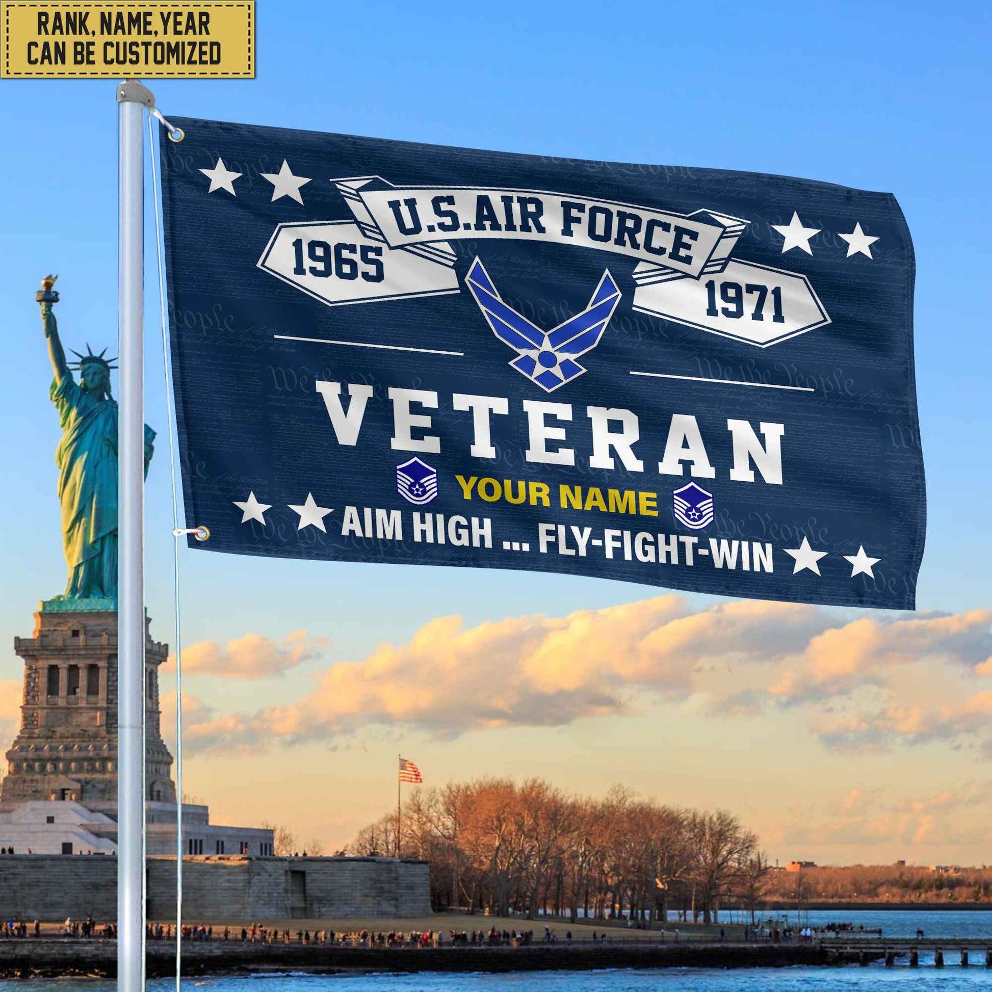 Premium Personalized USAF Veteran Grommet Flag, Gift For Air Force Veteran, Gift For Veterans Day, Memorial Day, Father's Day VPVC104304