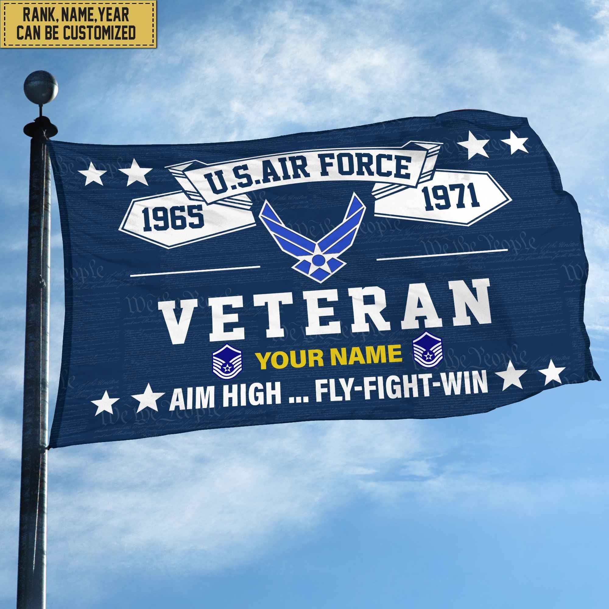 Premium Personalized USAF Veteran Grommet Flag, Gift For Air Force Veteran, Gift For Veterans Day, Memorial Day, Father's Day VPVC104304