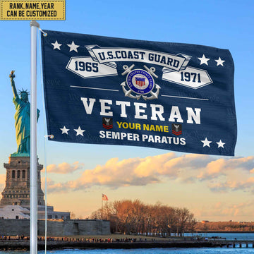 Premium Personalized USCG Veterans Grommet Flag, Gift For Coast Guard Veteran, Gift For Veterans Day, Memorial Day, Father's Day VPVC104305