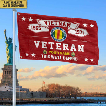 Premium Personalized Vietnam Veteran Grommet Flag, Gift For Vietnam Veteran, Gift For Veterans Day, Memorial Day, Father's Day VPVC104306