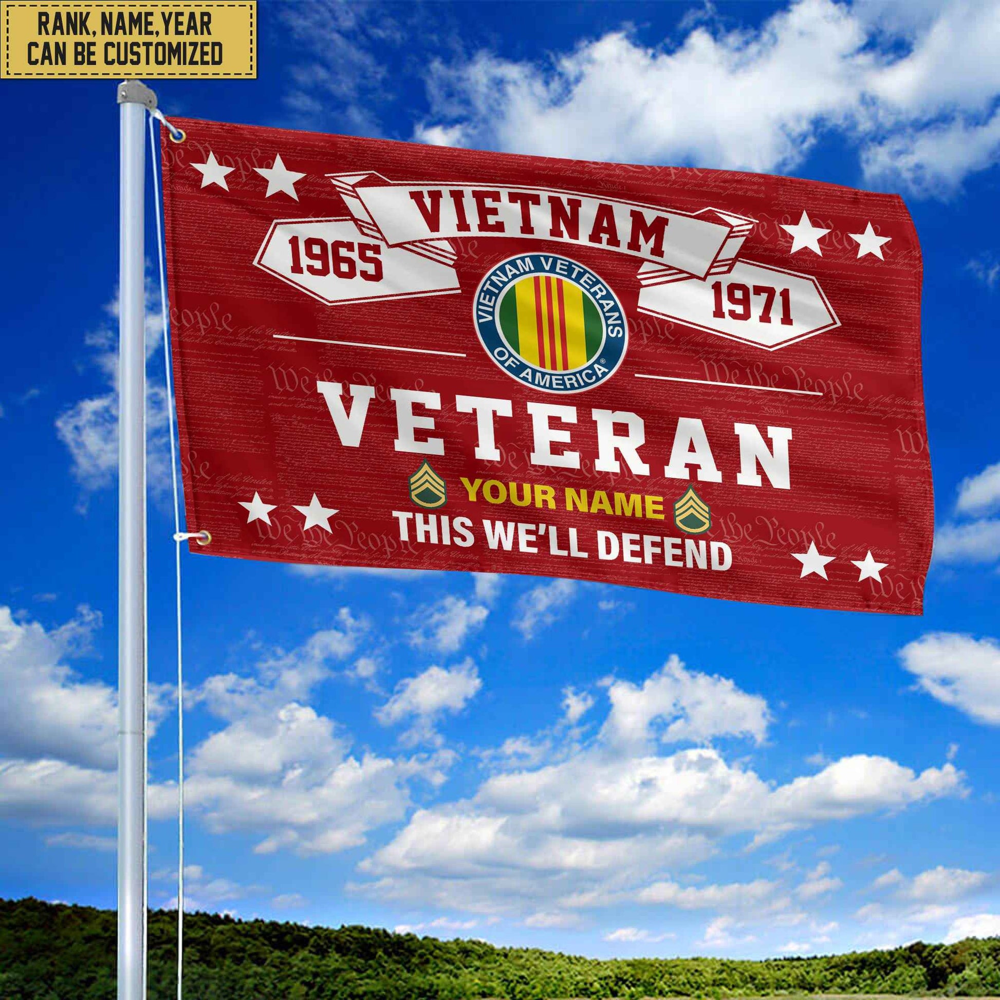 Premium Personalized Vietnam Veteran Grommet Flag, Gift For Vietnam Veteran, Gift For Veterans Day, Memorial Day, Father's Day VPVC104306