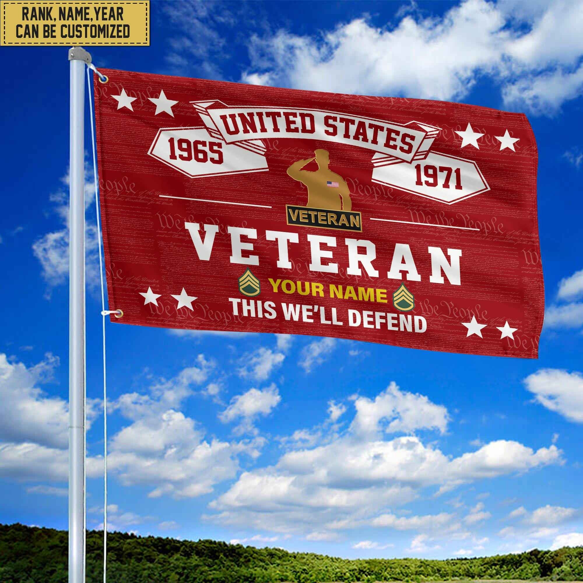 Premium Personalized US Veteran Grommet Flag, Gift For US Veteran, Gift For Veterans Day, Memorial Day, Father's Day VPVC104307