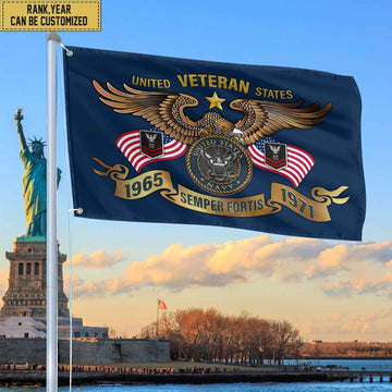 Premium Personalized US Navy Veterans Grommet Flag, Gift For Navy Veteran, Gift For Veterans Day, Memorial Day, Father's Day VPVC104502