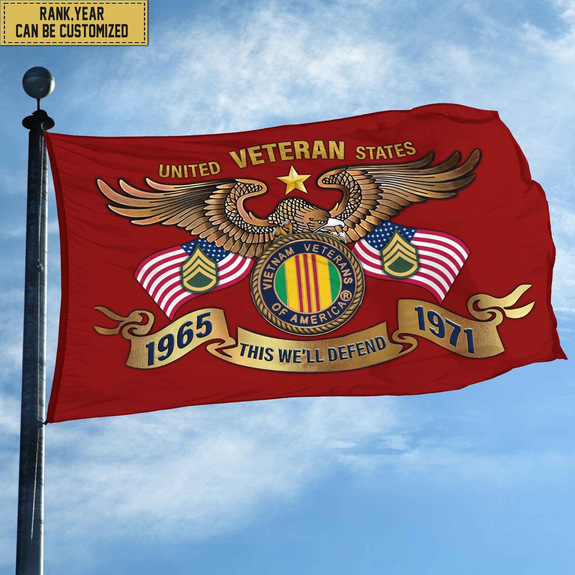 Premium Personalized Vietnam Veteran Grommet Flag, Gift For Vietnam Veteran, Gift For Veterans Day, Memorial Day, Father's Day VPVC104506