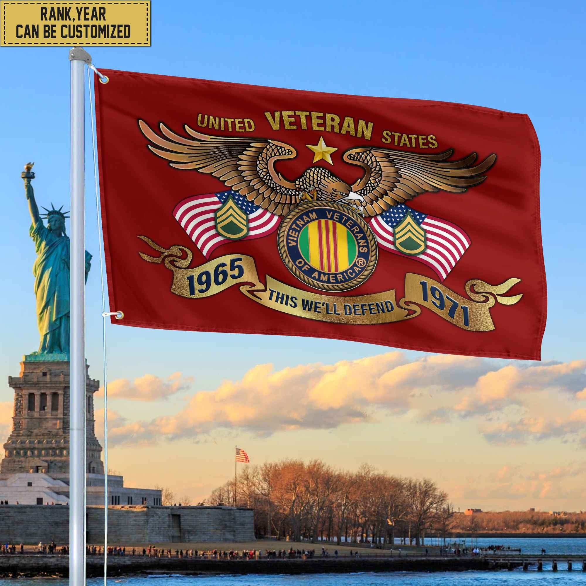 Premium Personalized Vietnam Veteran Grommet Flag, Gift For Vietnam Veteran, Gift For Veterans Day, Memorial Day, Father's Day VPVC104506