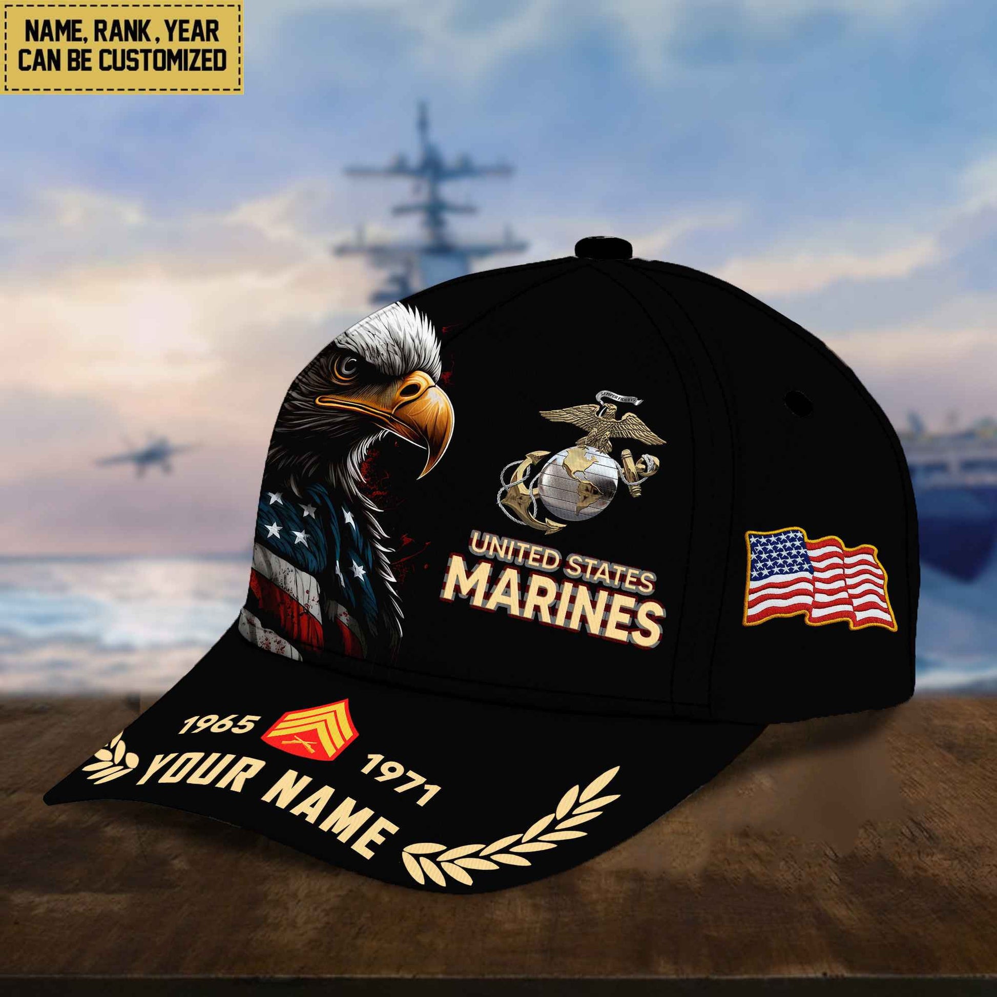 Premium Personalized USMC Veteran Cap, Hat For Marine Veteran VPVC002203