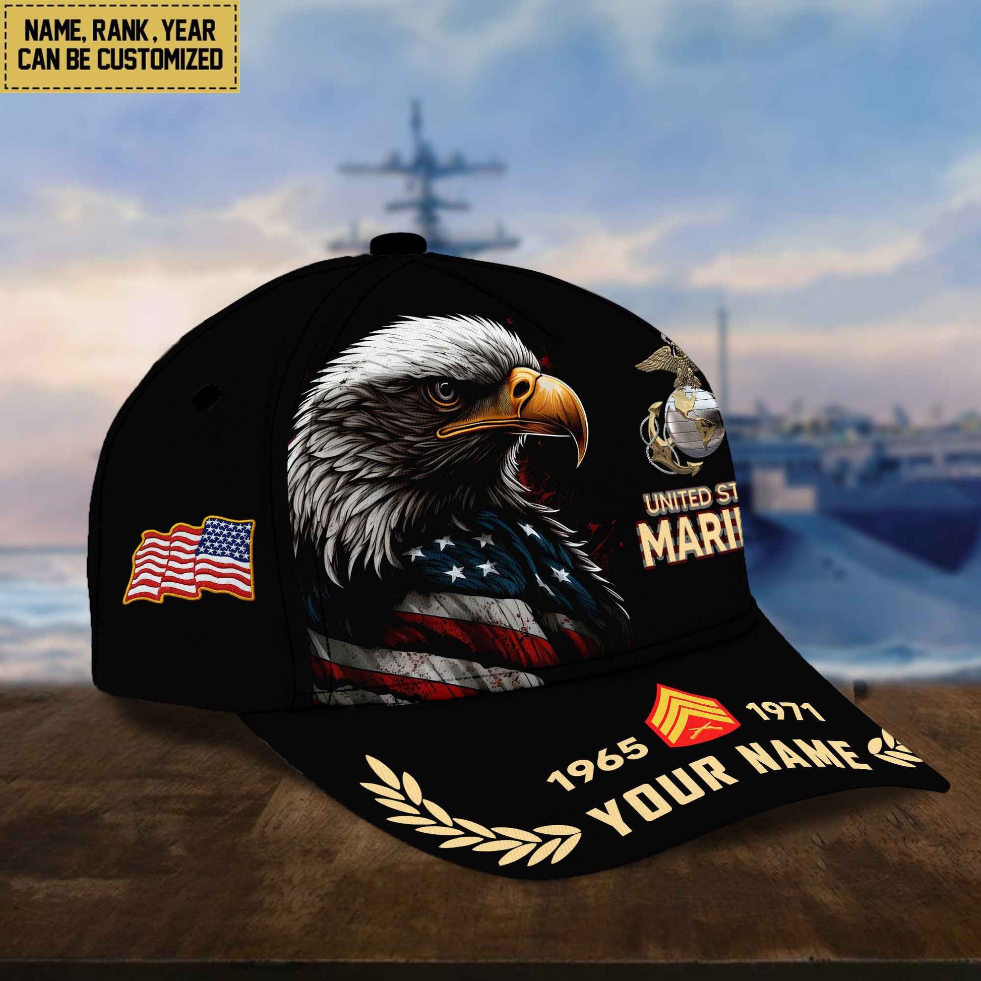 Premium Personalized USMC Veteran Cap, Hat For Marine Veteran VPVC002203