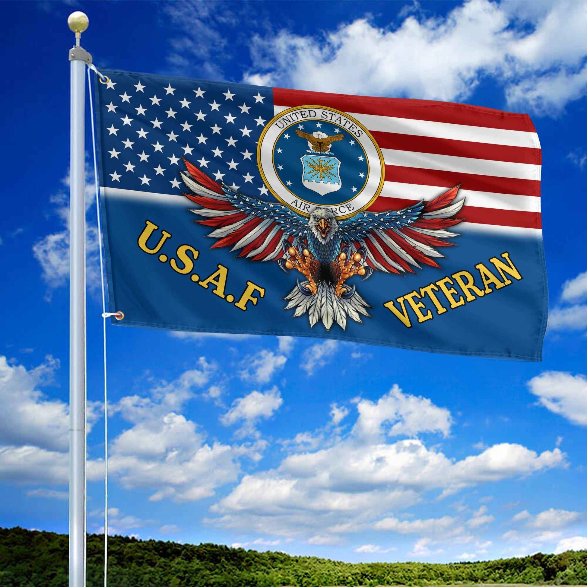 Unique U.S.A.F Veteran Grommet Flag, Gift For Air Force Veteran VPVC104604