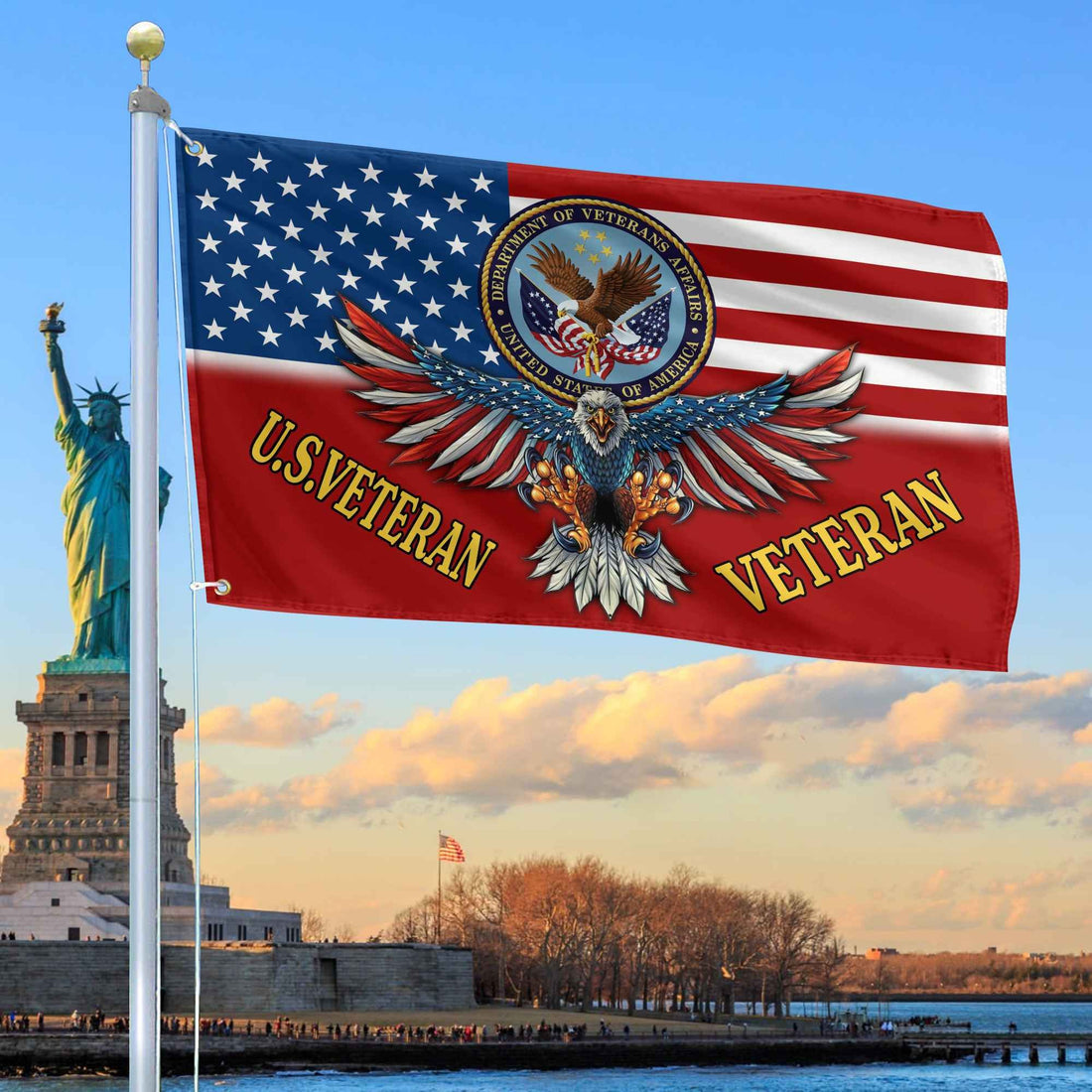 Unique US Veteran Grommet Flag, Gift For US Veteran VPVC104607
