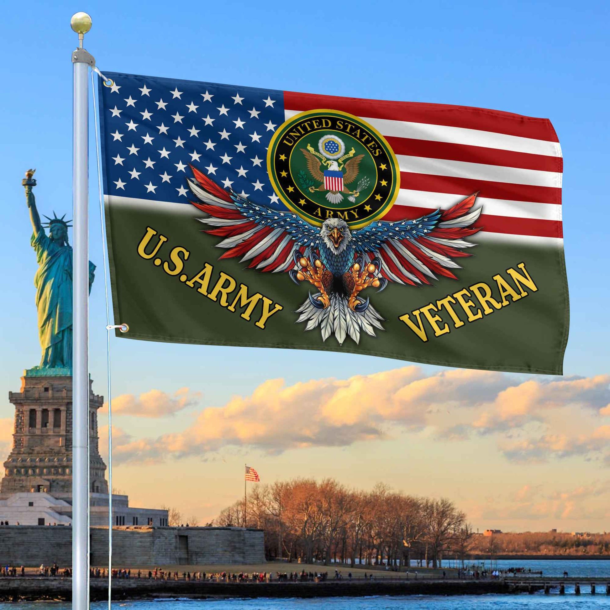 Unique U.S Army Grommet Flag, Gift For Army Veteran VPVC104601