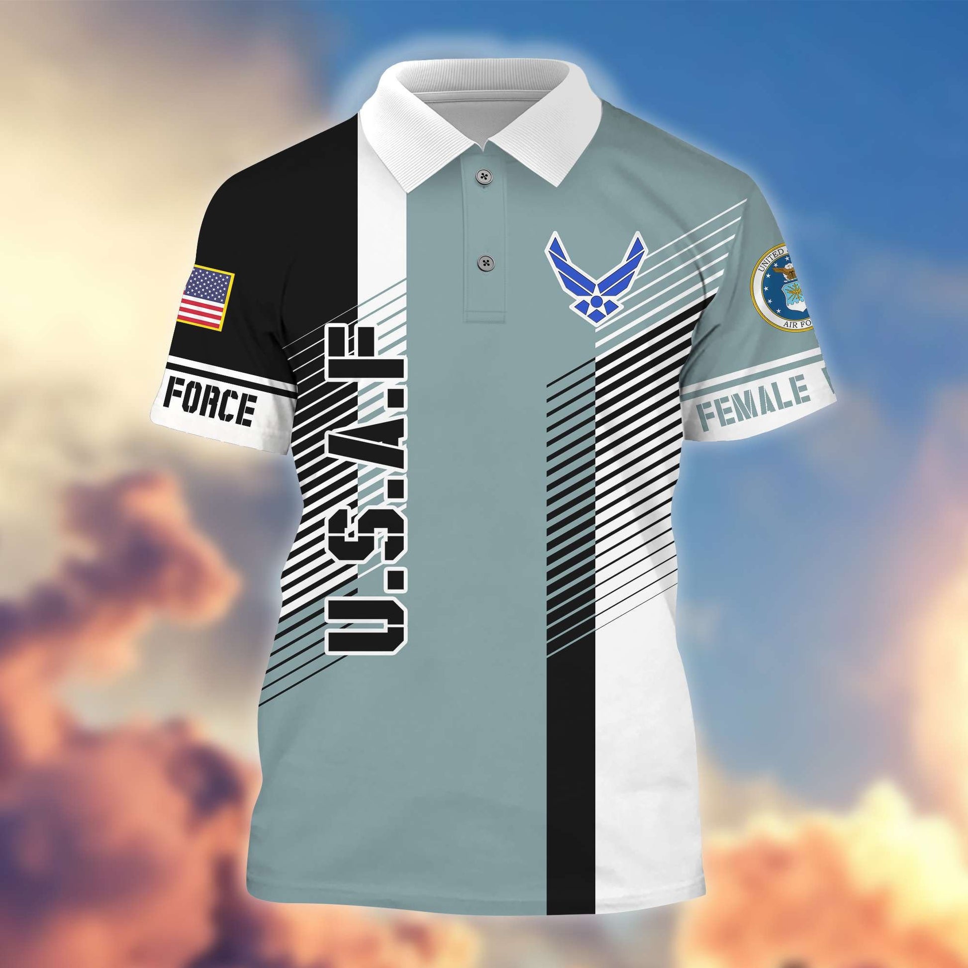 Premium Proudly Served US Female Veterans Polo Shirt APVC010612