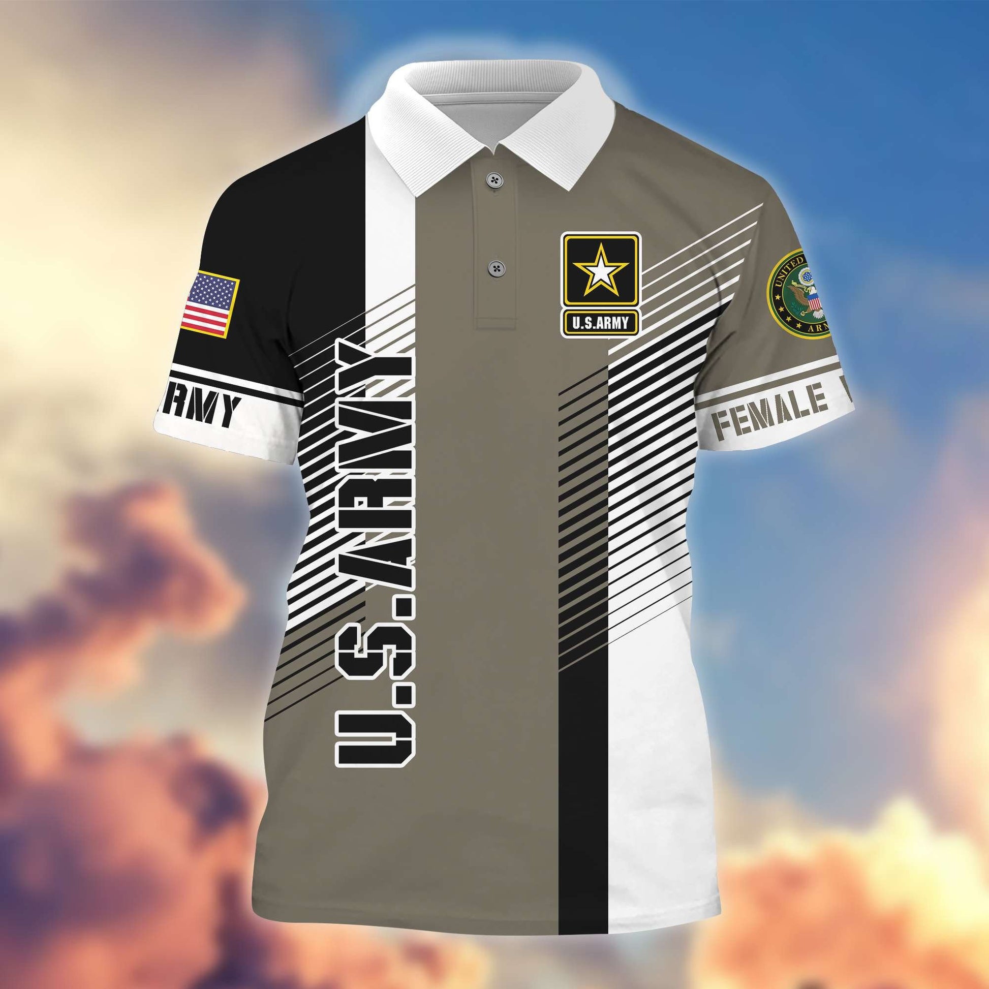 Premium Proudly Served US Female Veterans Polo Shirt APVC010612
