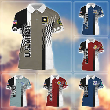 Premium Proudly Served US Female Veterans Polo Shirt APVC010612