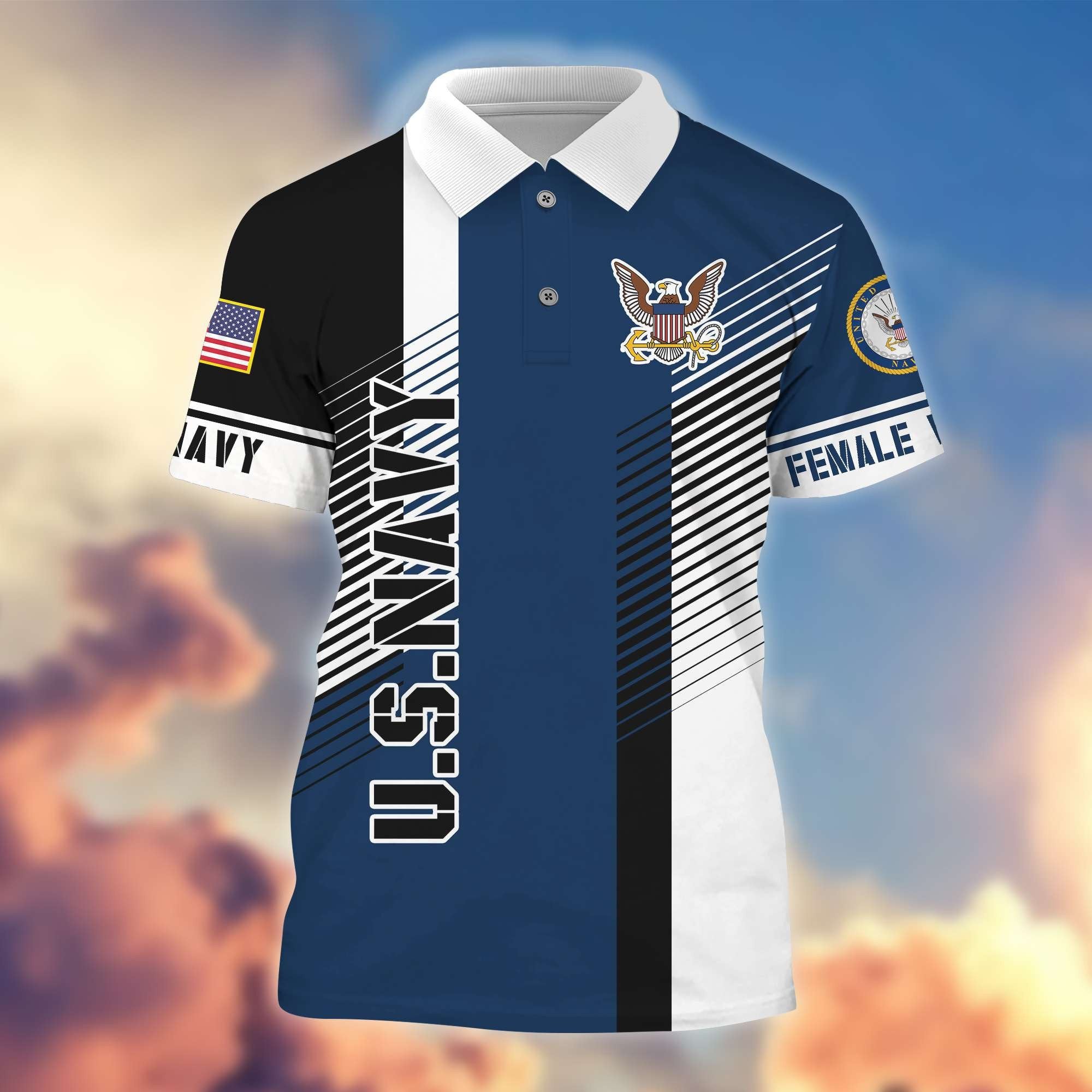 Premium Proudly Served US Female Veterans Polo Shirt APVC010612