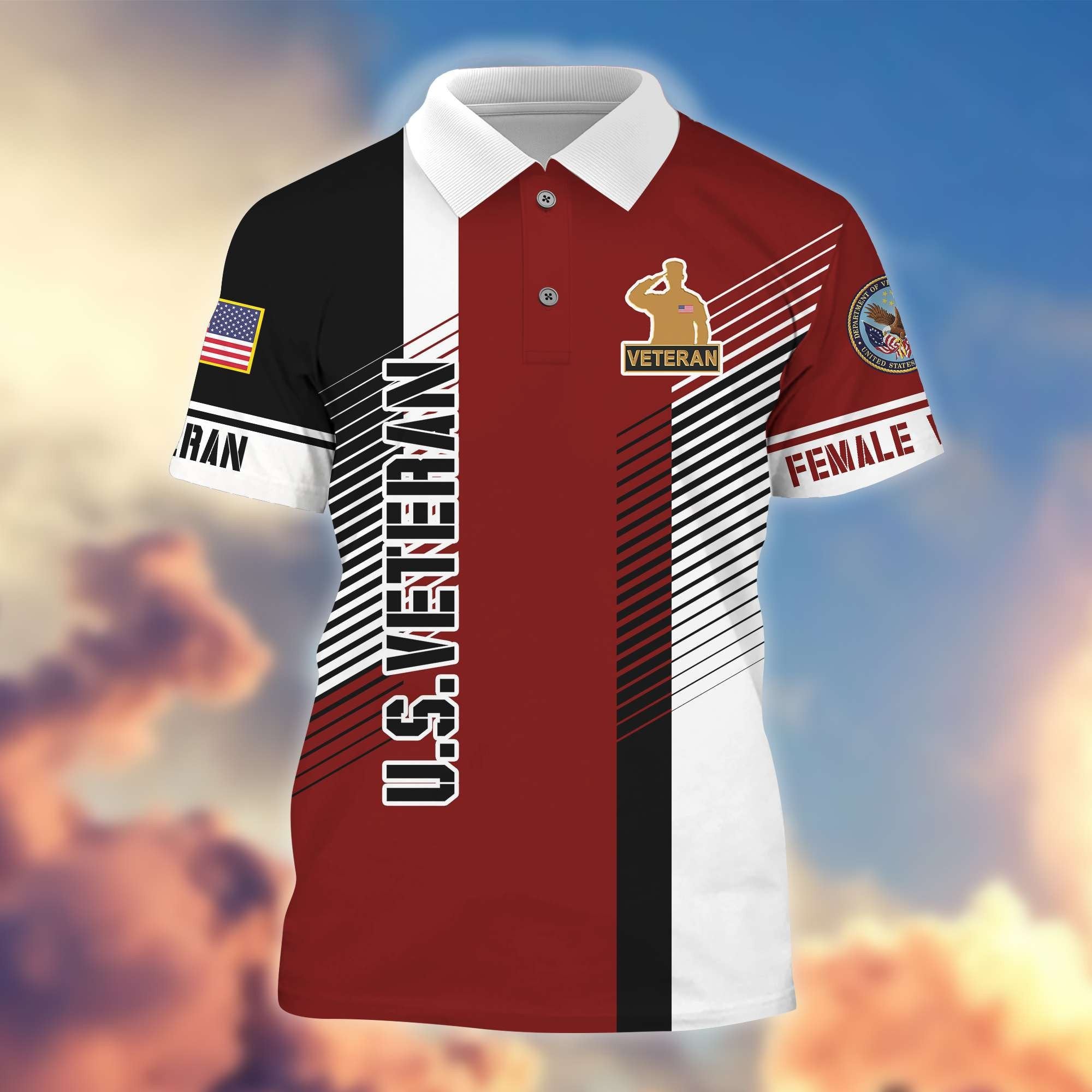 Premium Proudly Served US Female Veterans Polo Shirt APVC010612