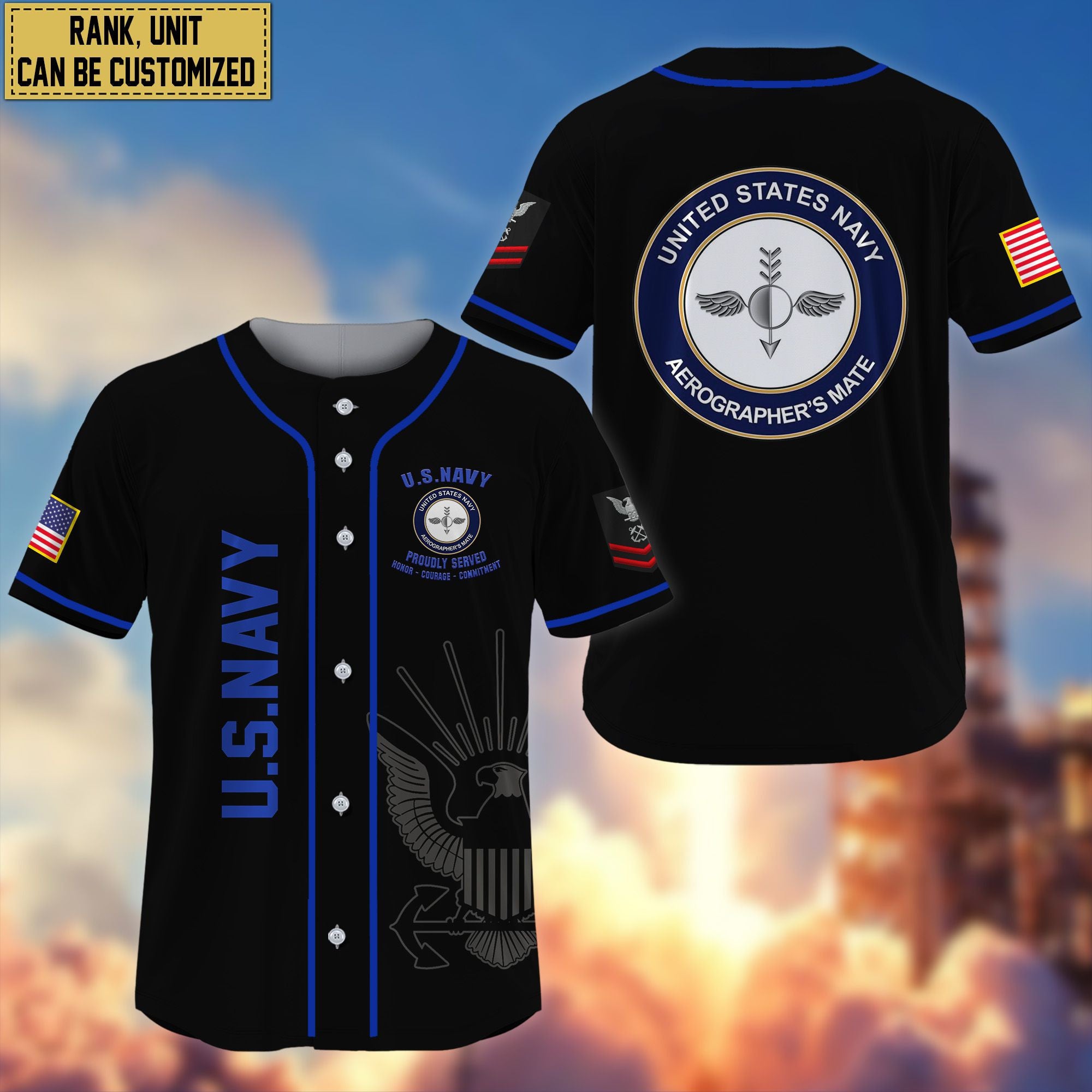 Premium Personalized US Veterans Baseball Jersey APVC030601