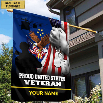 Premium US Veteran Custom Name American Flag, Gift For US Veteran Garden Flag - House Flag VPVC103507
