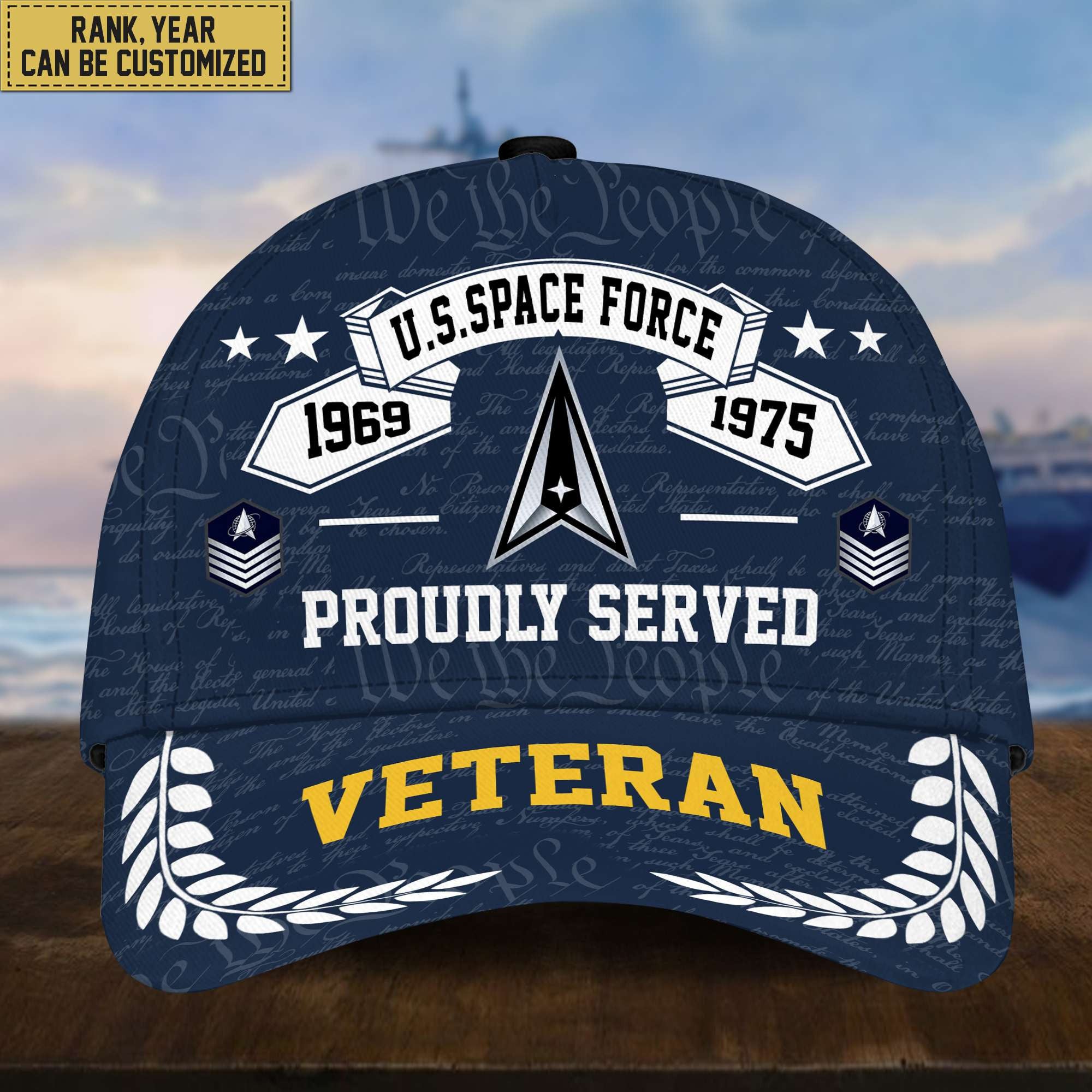 Premium US Veterans Cap, Custom Rank, Years Of Service, Gift For Veterans Day, Father's Day, Independence Day APVC040601