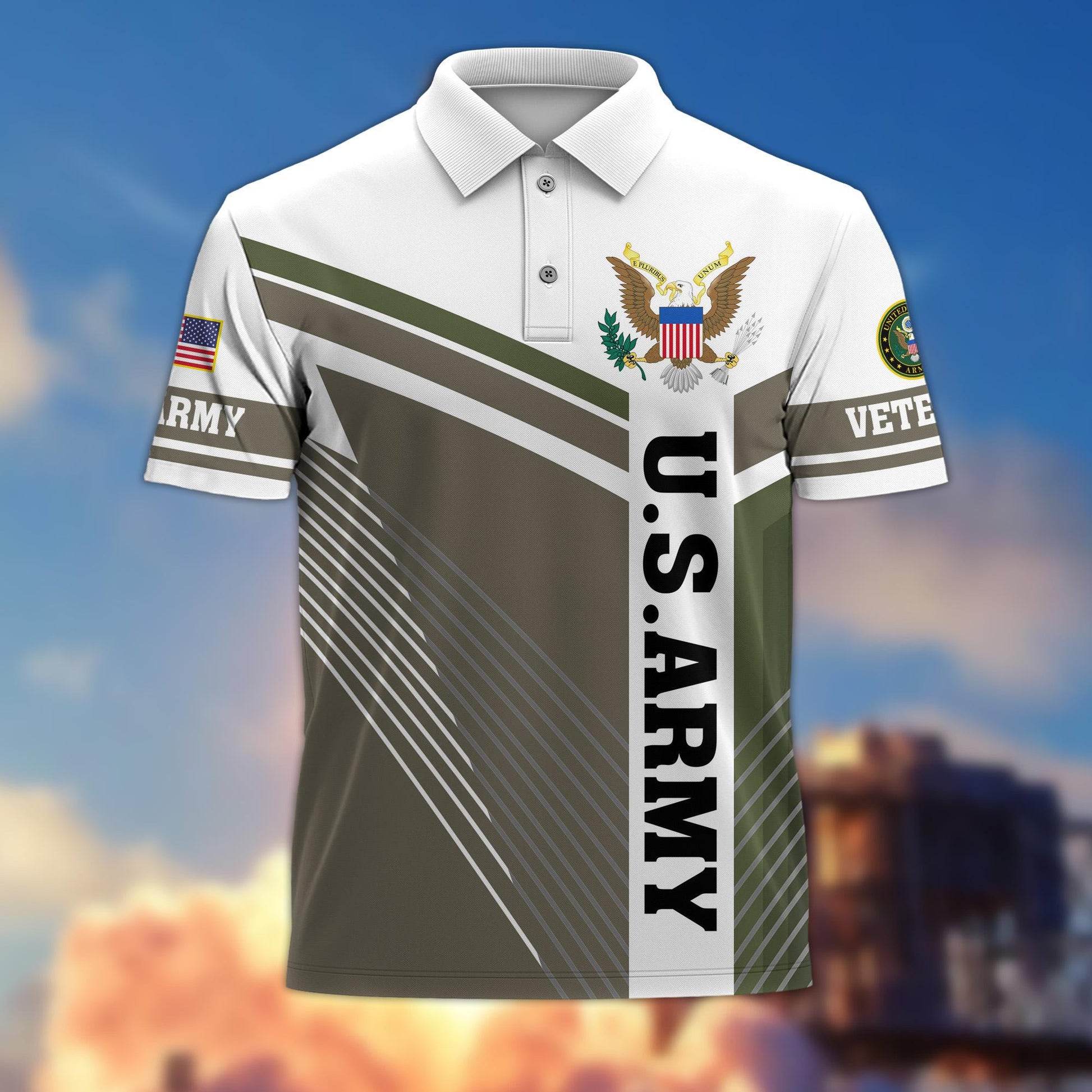Premium US Veterans Polo Shirt, Gift For Army Veteran, Navy Veteran, Marine Veteran, Air Force Veteran, Coast Guard Veteran, Vietnam Veteran, Gift For Veterans Day, Father's Day, Independence Day APVC100601