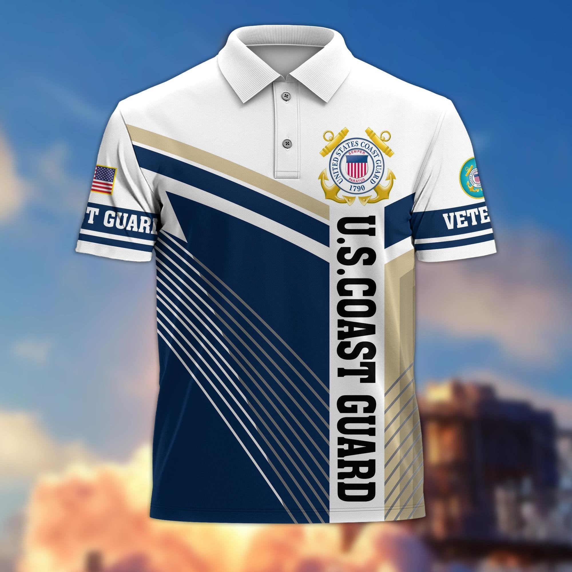 Premium US Veterans Polo Shirt, Gift For Army Veteran, Navy Veteran, Marine Veteran, Air Force Veteran, Coast Guard Veteran, Vietnam Veteran, Gift For Veterans Day, Father's Day, Independence Day APVC100601