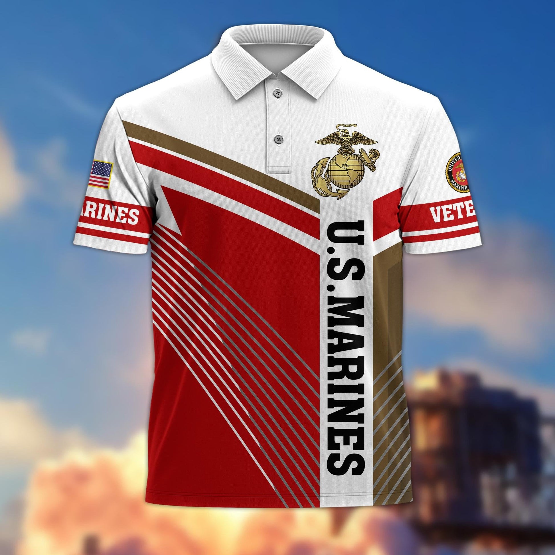 Premium US Veterans Polo Shirt, Gift For Army Veteran, Navy Veteran, Marine Veteran, Air Force Veteran, Coast Guard Veteran, Vietnam Veteran, Gift For Veterans Day, Father's Day, Independence Day APVC100601