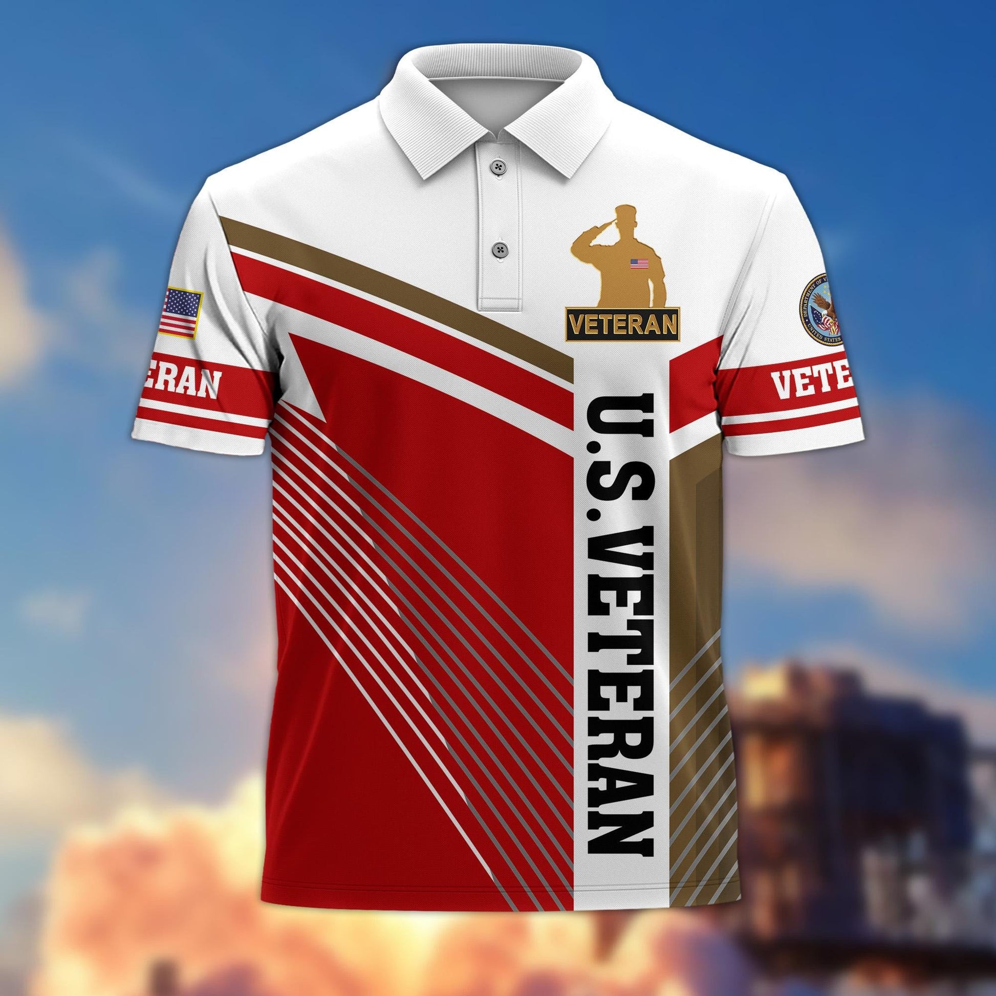 Premium US Veterans Polo Shirt, Gift For Army Veteran, Navy Veteran, Marine Veteran, Air Force Veteran, Coast Guard Veteran, Vietnam Veteran, Gift For Veterans Day, Father's Day, Independence Day APVC100601