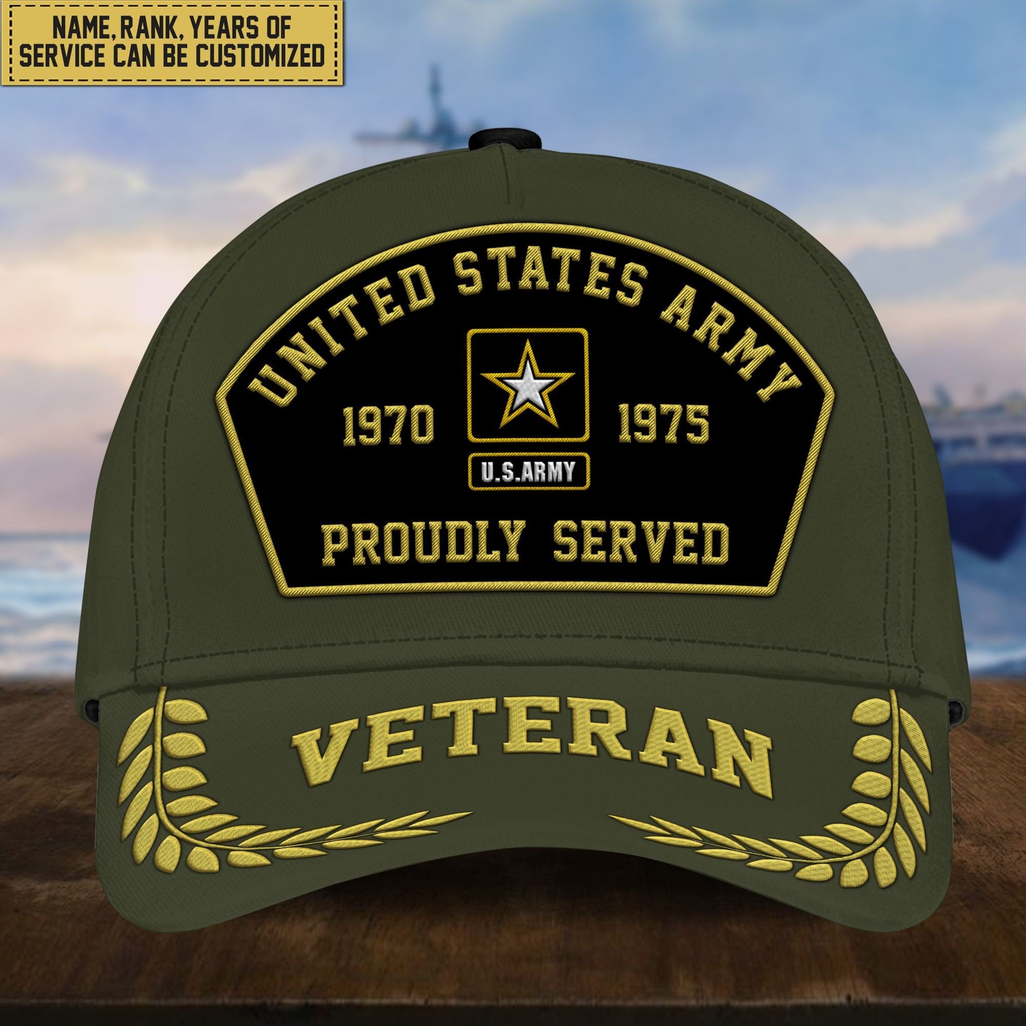 Premium Custom US Veterans Embroidered Cap, Gift For Veterans Day, Father's Day, Independence Day APVC110603