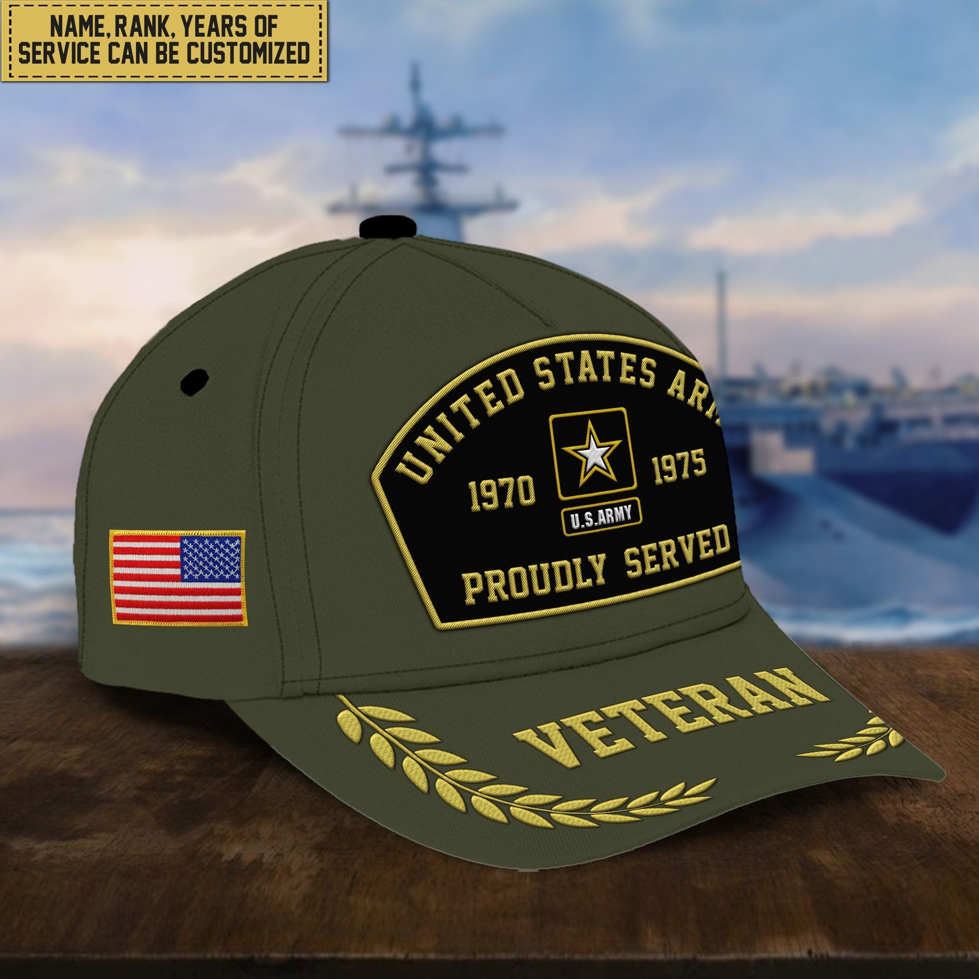 Premium Custom US Veterans Embroidered Cap, Gift For Veterans Day, Father's Day, Independence Day APVC110603