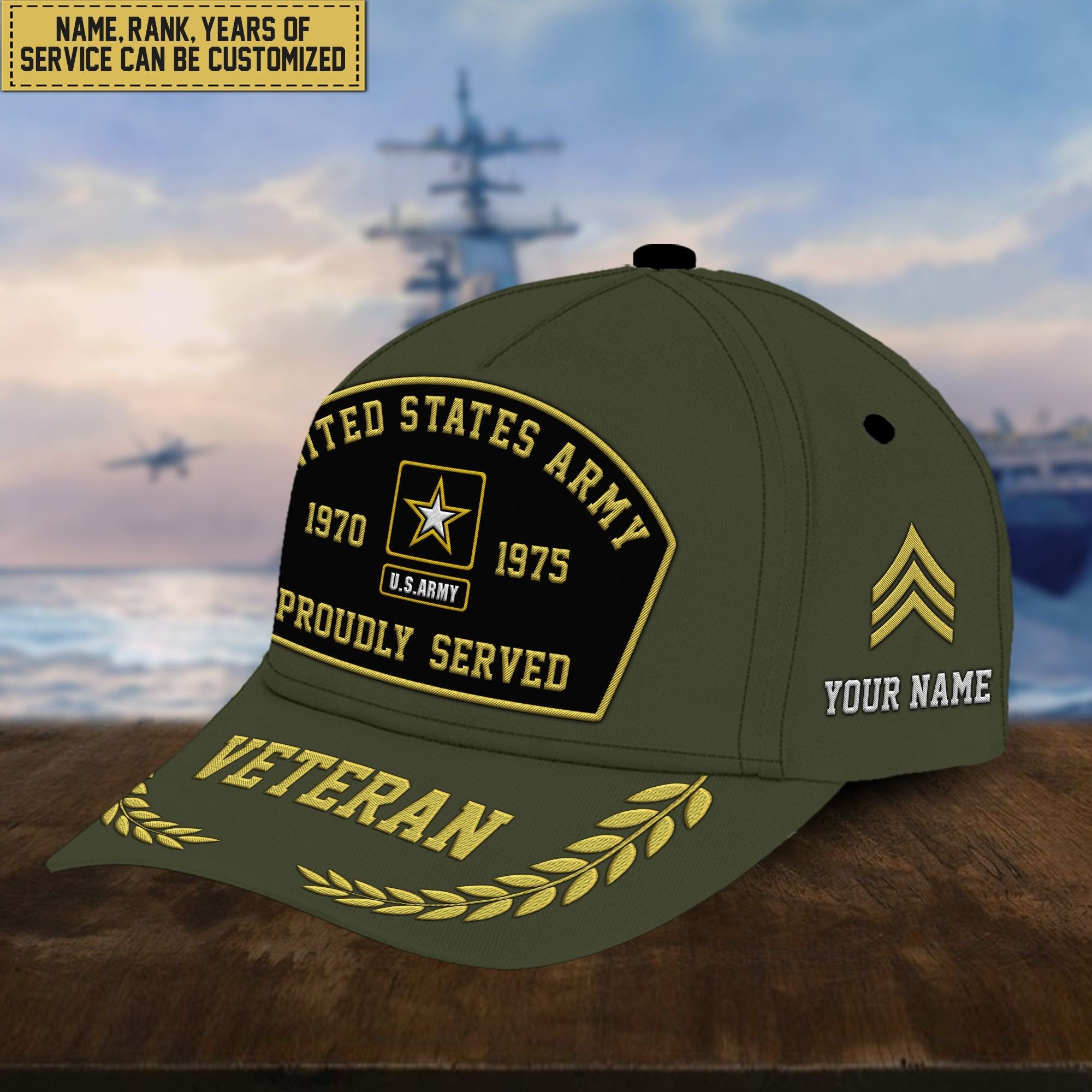 Premium Custom US Veterans Embroidered Cap, Gift For Veterans Day, Father's Day, Independence Day APVC110603