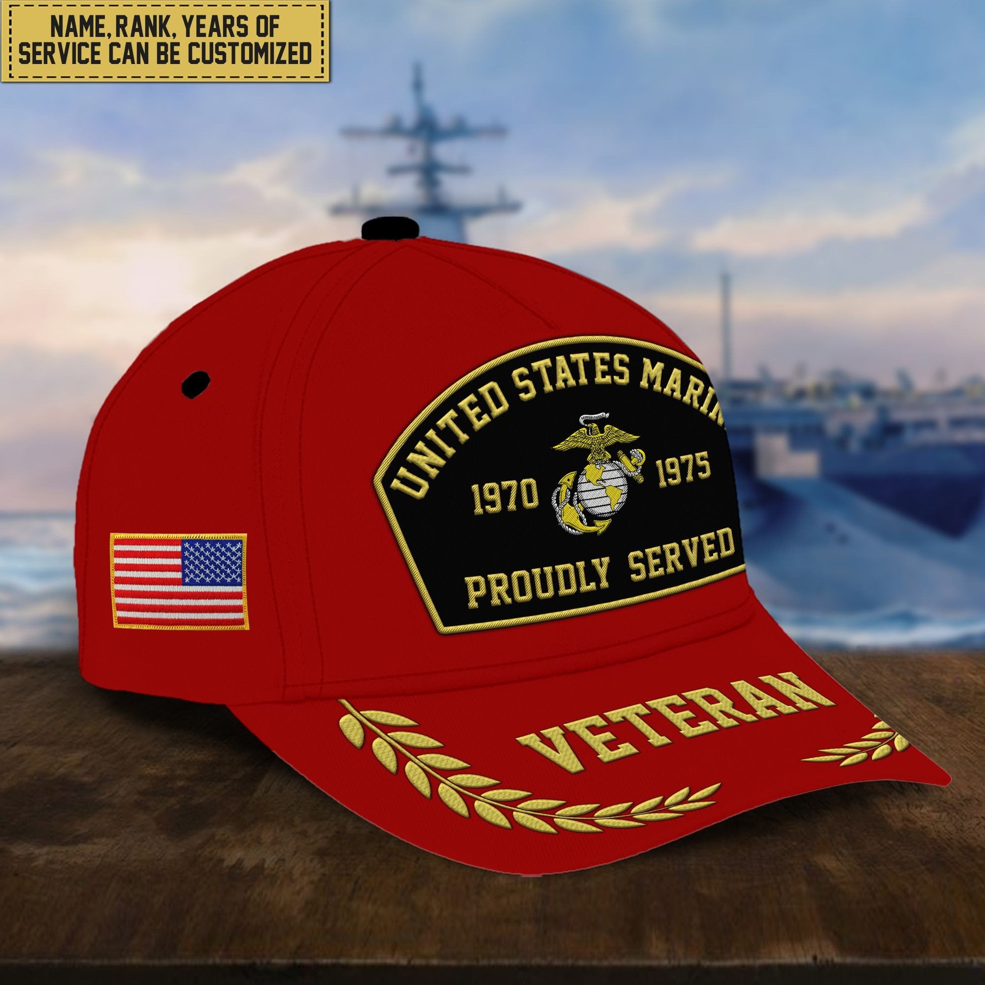 Premium Custom US Veterans Embroidered Cap, Gift For Veterans Day, Father's Day, Independence Day APVC110603