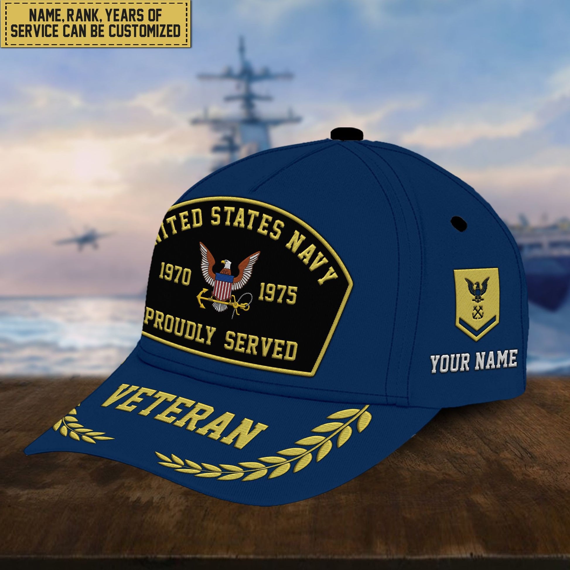 Premium Custom US Veterans Embroidered Cap, Gift For Veterans Day, Father's Day, Independence Day APVC110603