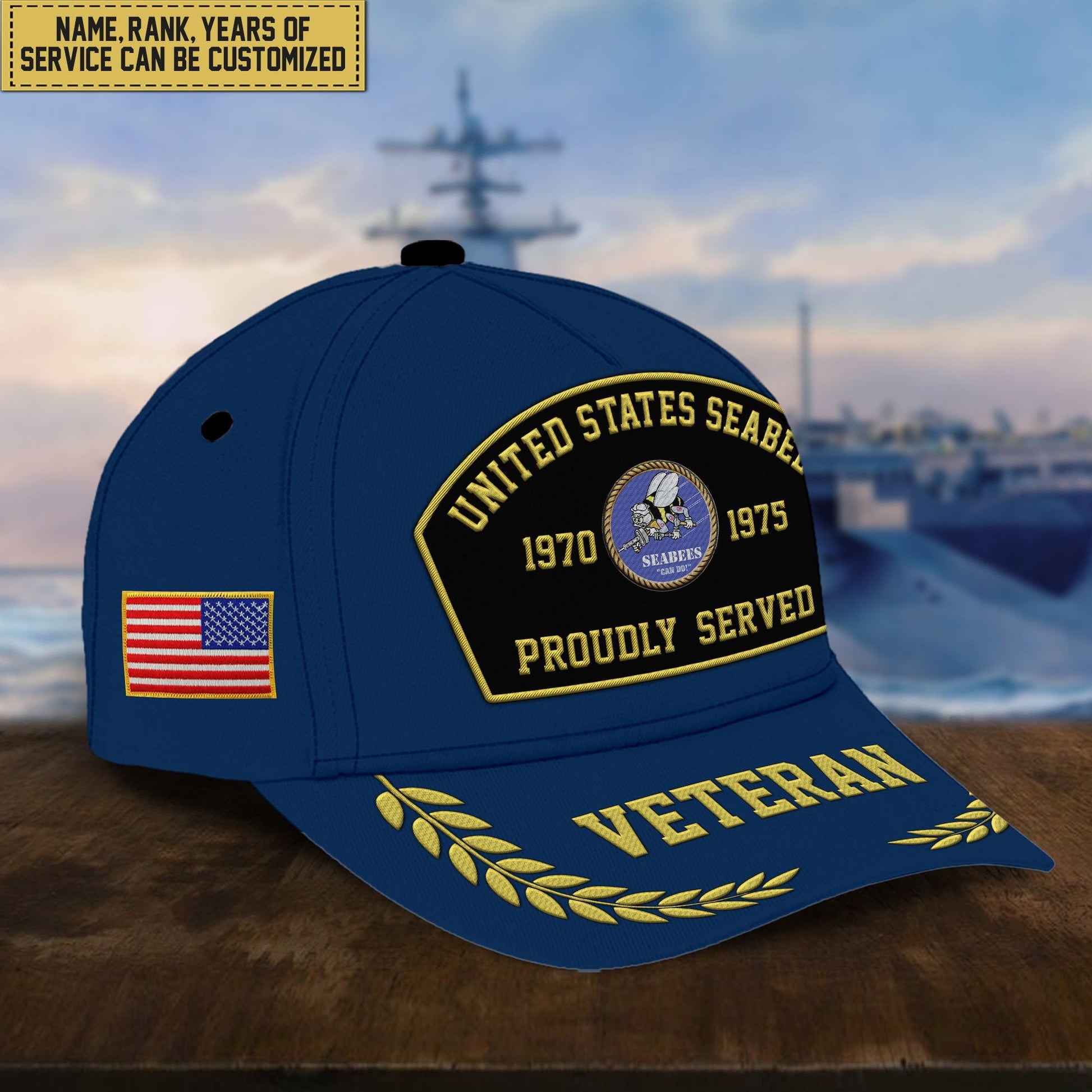 Premium Custom US Veterans Embroidered Cap, Gift For Veterans Day, Father's Day, Independence Day APVC110603