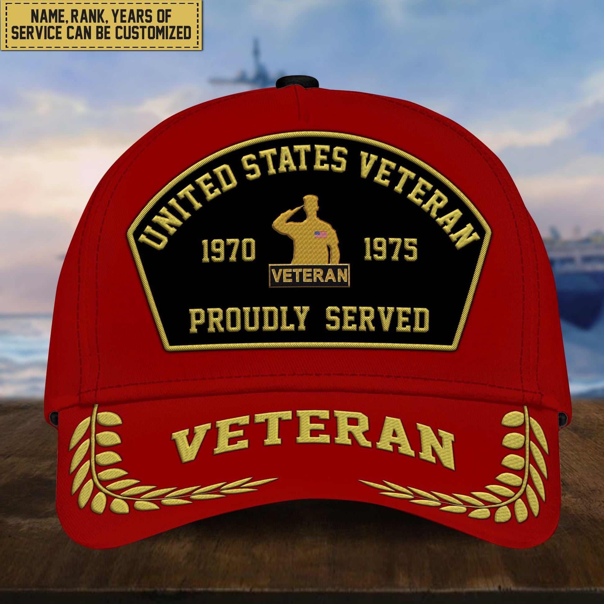 Premium Custom US Veterans Embroidered Cap, Gift For Veterans Day, Father's Day, Independence Day APVC110603