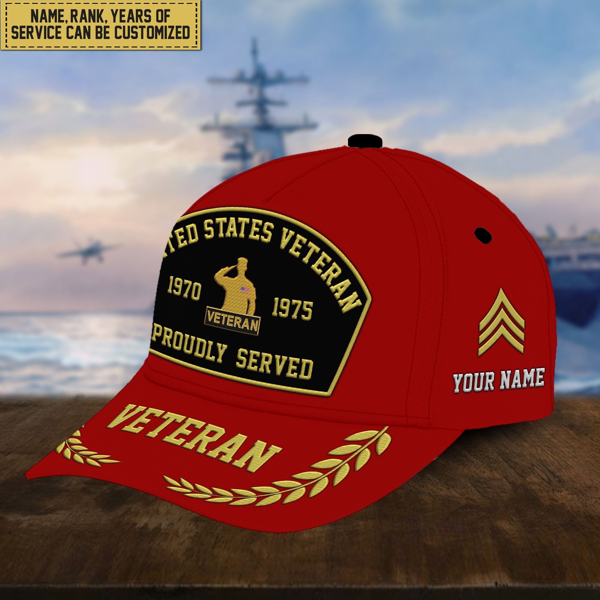 Premium Custom US Veterans Embroidered Cap, Gift For Veterans Day, Father's Day, Independence Day APVC110603