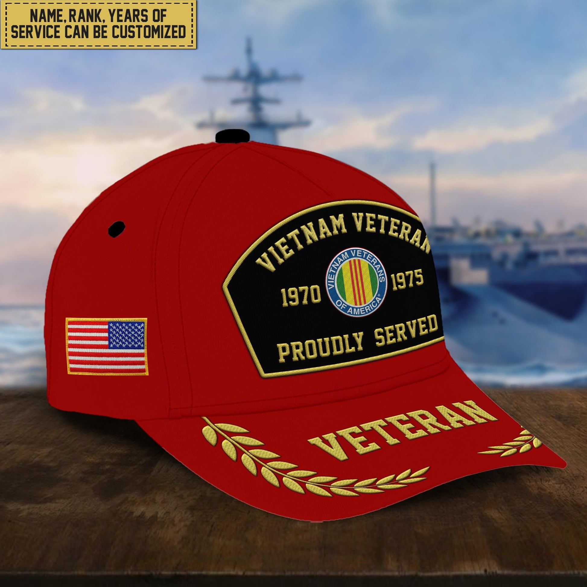 Premium Custom US Veterans Embroidered Cap, Gift For Veterans Day, Father's Day, Independence Day APVC110603