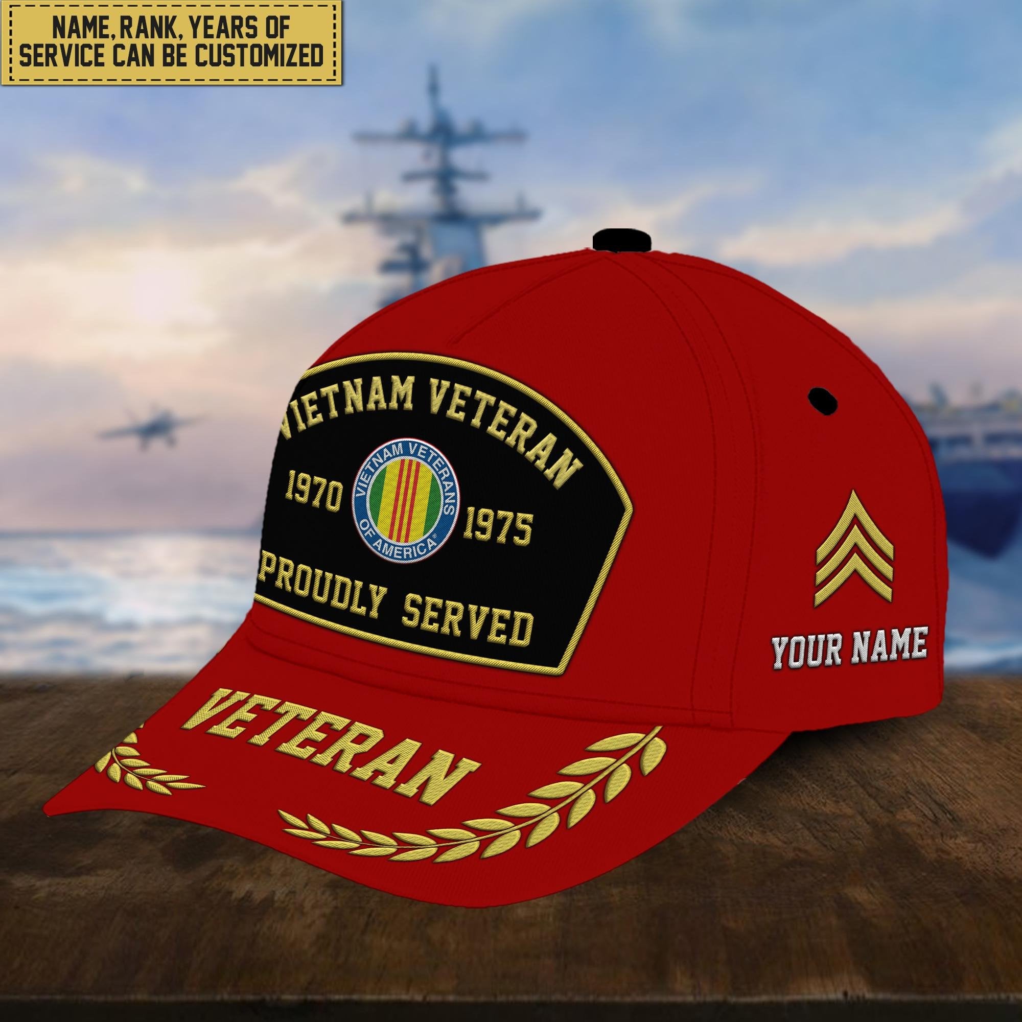 Premium Custom US Veterans Embroidered Cap, Gift For Veterans Day, Father's Day, Independence Day APVC110603