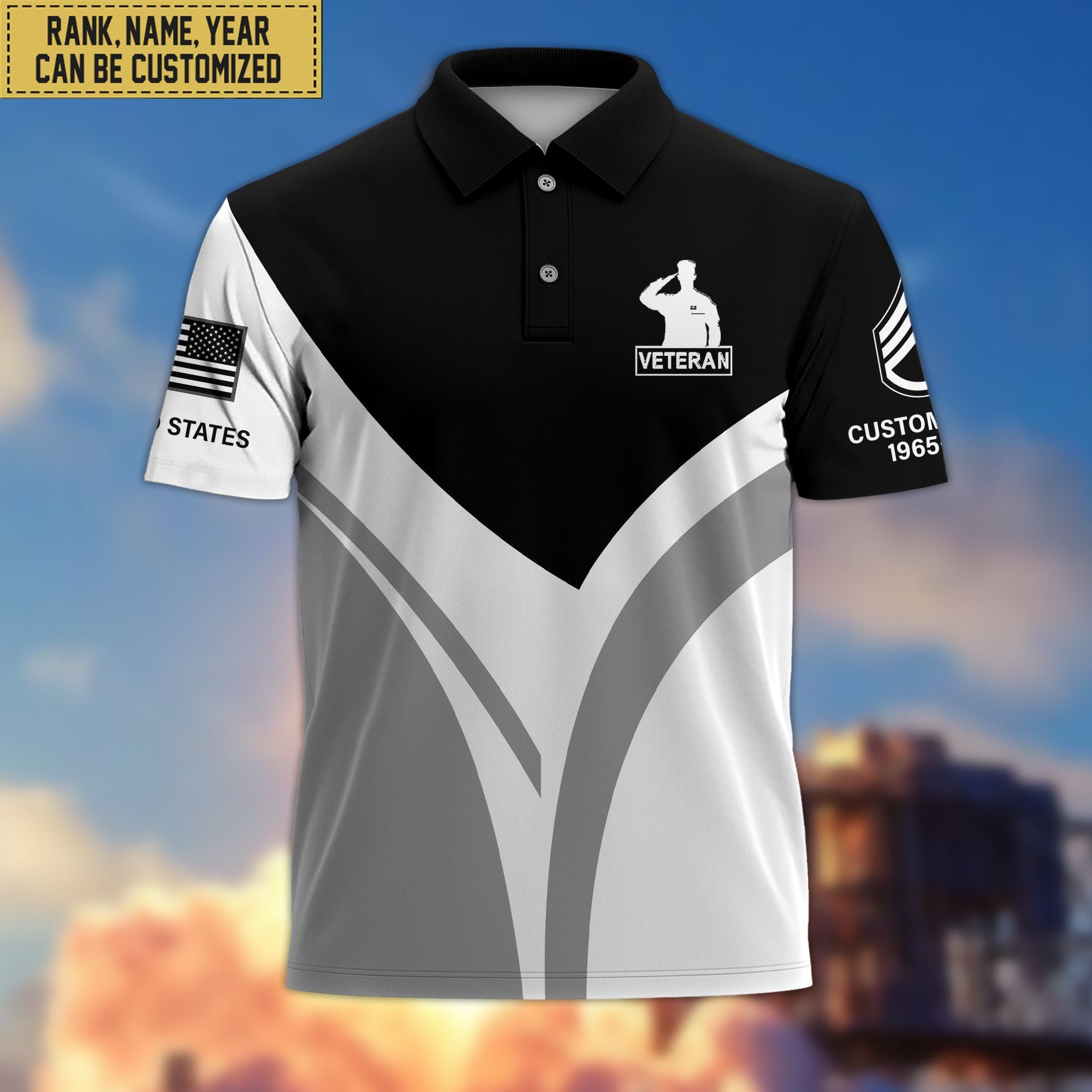 Premium Custom US Veteran Polo Shirt, Gift for US Veteran, Veterans Day, Father's Day VPVC201407