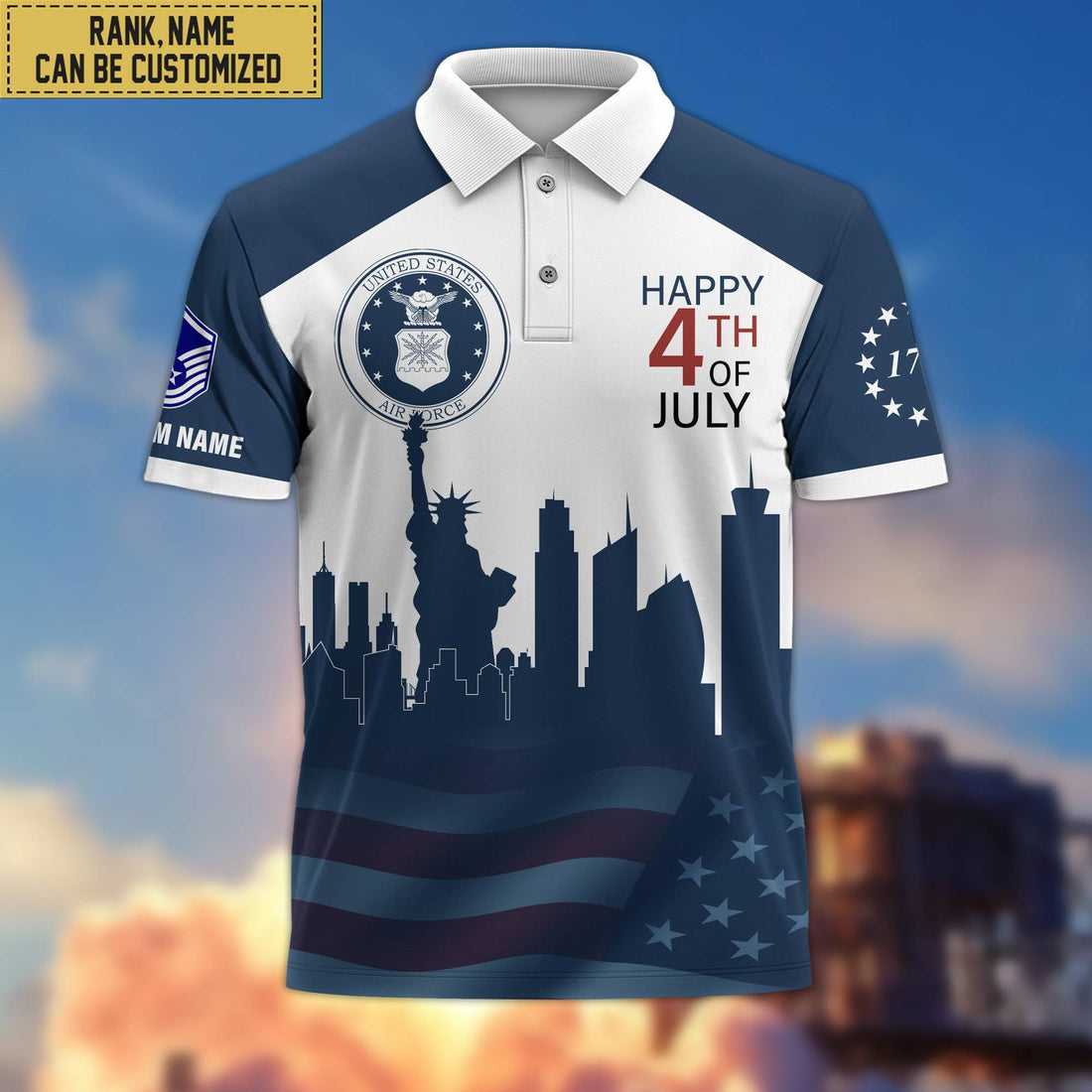 Premium Custom USAF Polo Shirt, Gift for Air Force Veteran VPVC201904