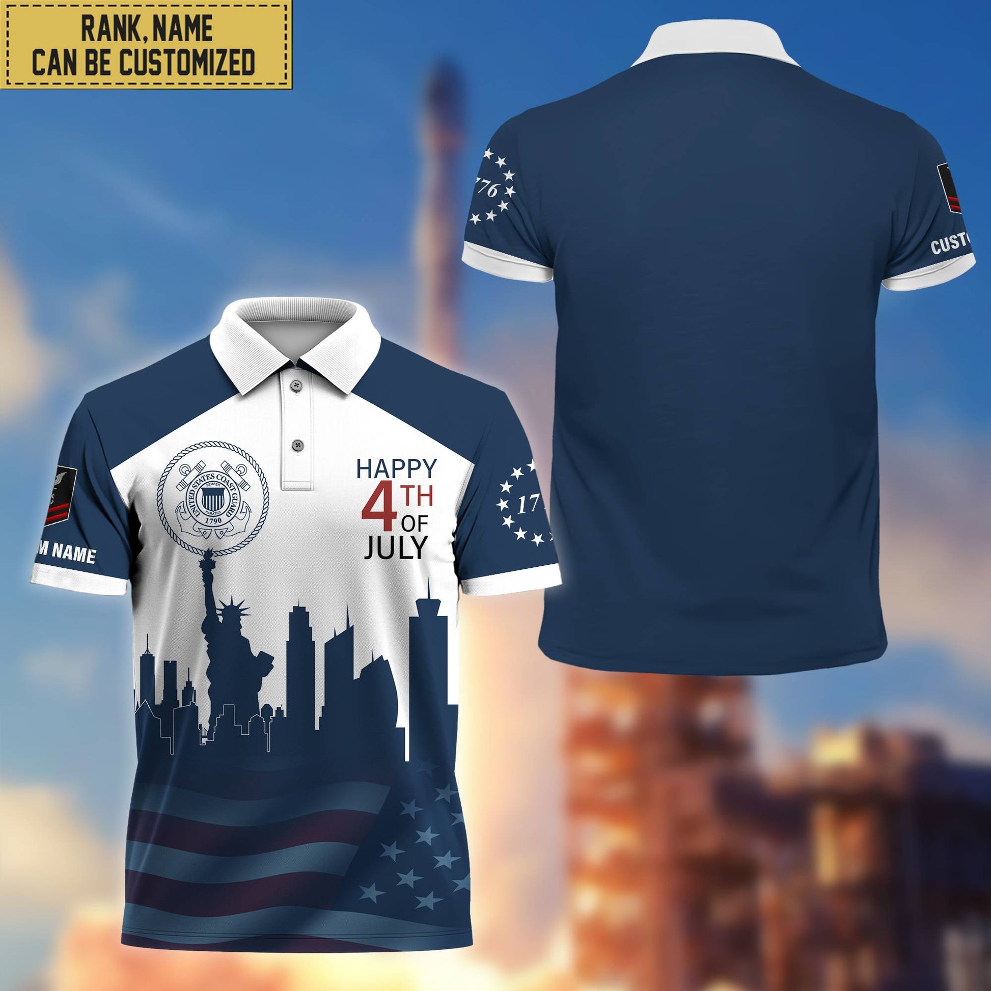 Premium Custom USCG Polo Shirt, Gift for Coast Guard Veteran VPVC201905