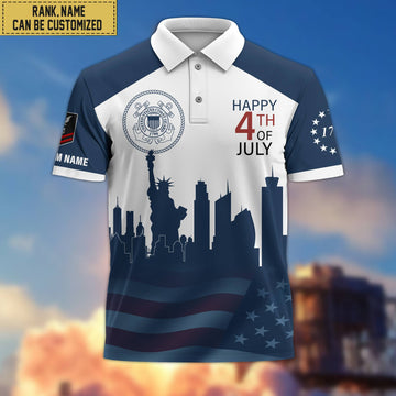 Premium Custom USCG Polo Shirt, Gift for Coast Guard Veteran VPVC201905