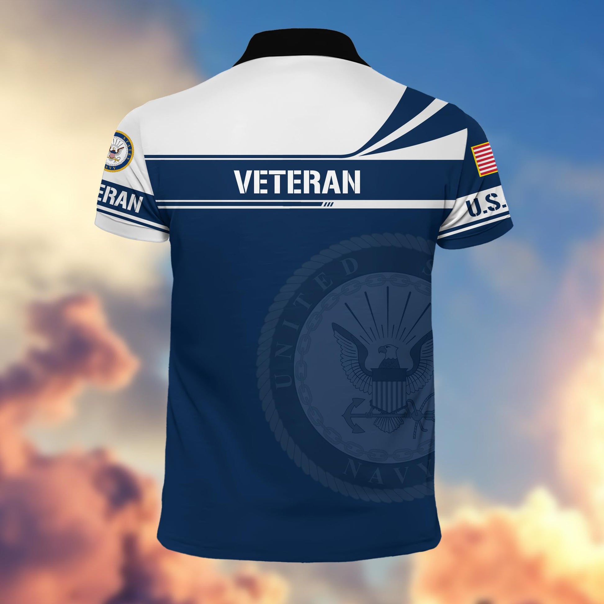 Premium US Navy Polo Shirt, Gift for Navy Veteran VPVC202402