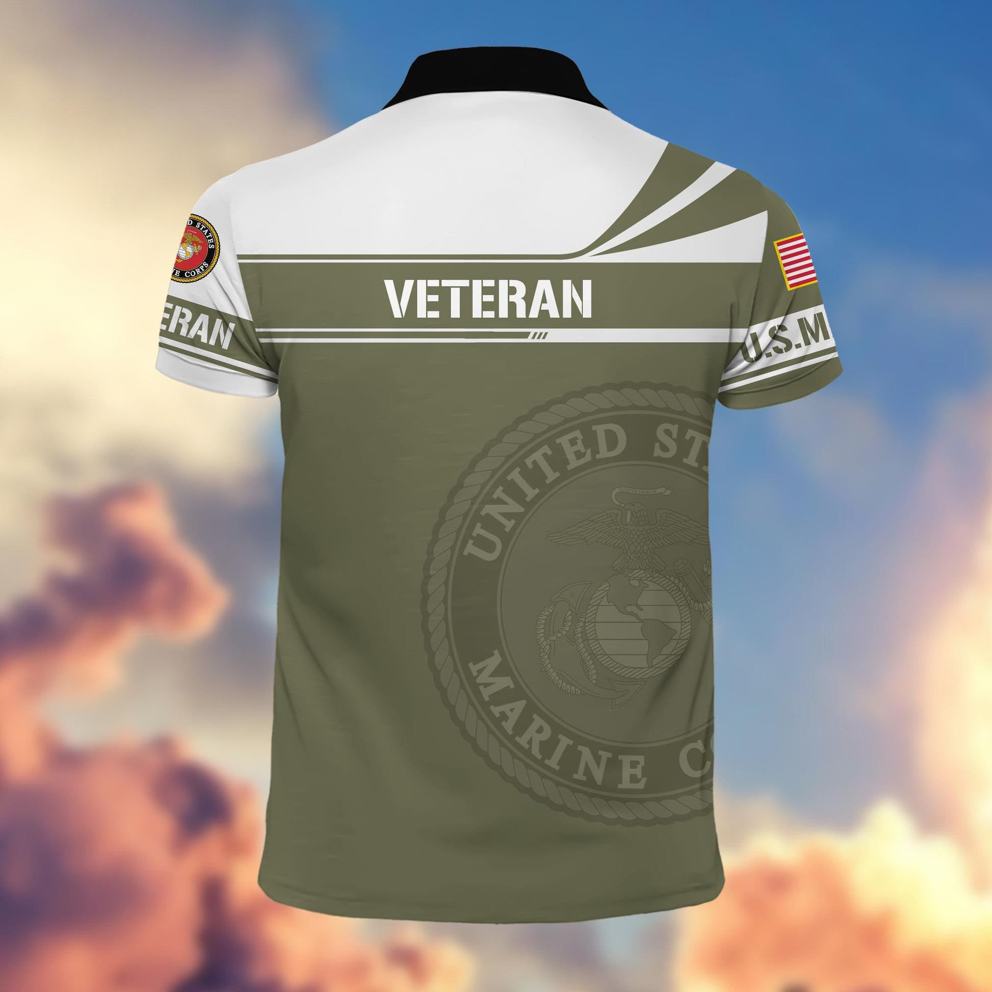 Premium USMC Polo Shirt, Gift for Marine Veteran VPVC202403