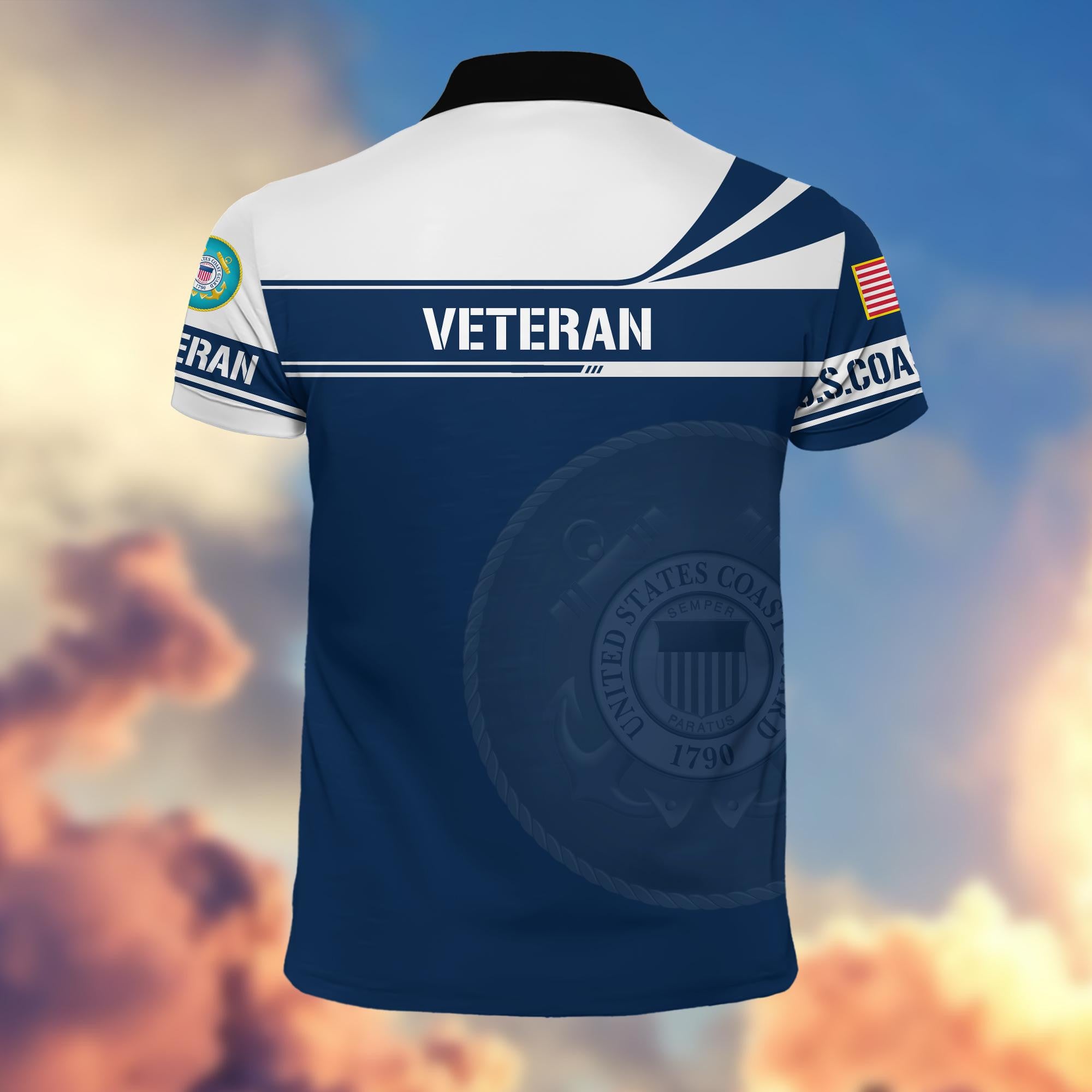 Premium USCG Polo Shirt, Gift for Coast Guard Veteran VPVC202405