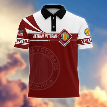 Premium Vietnam Veteran Polo Shirt, Gift for Vietnam Veteran VPVC202406