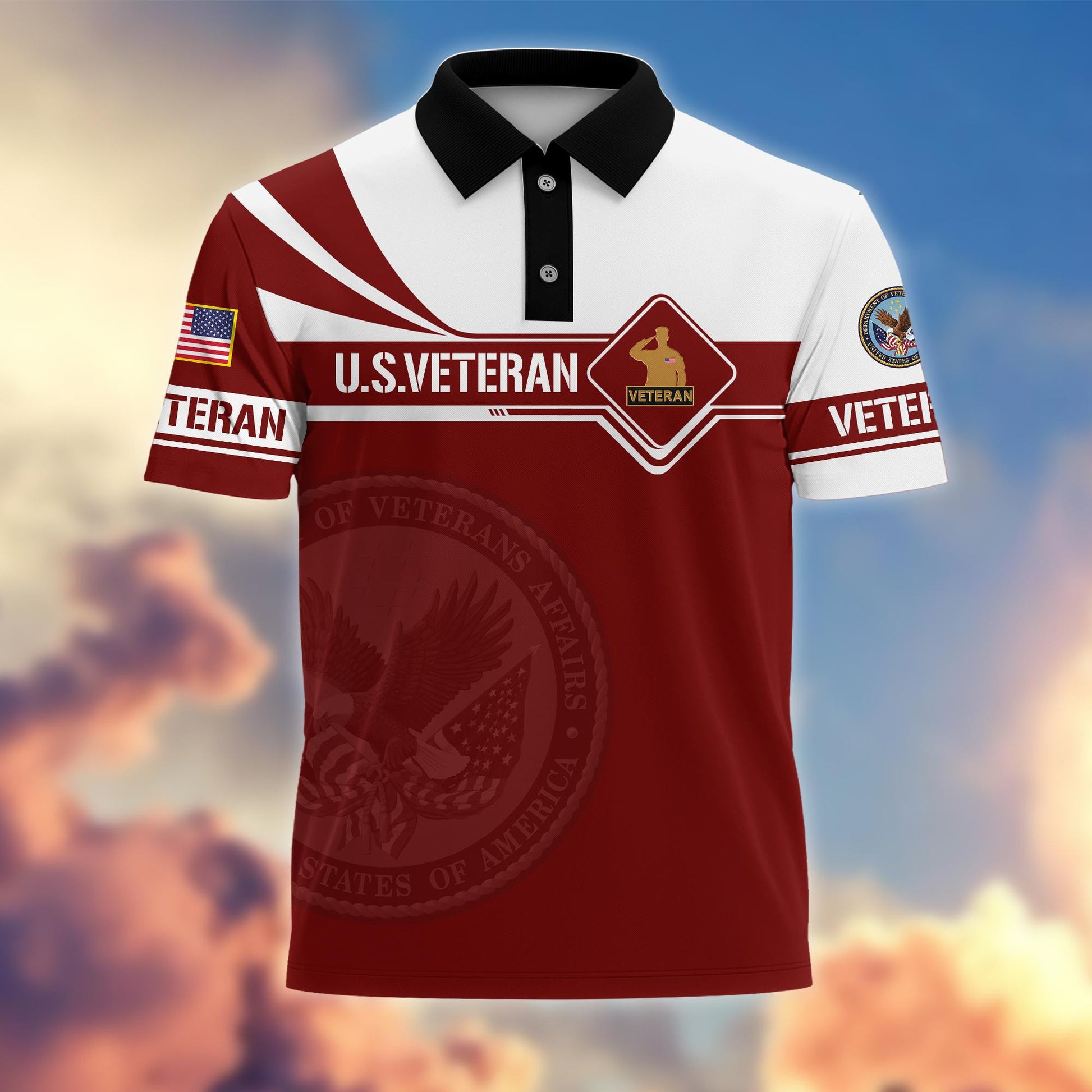 Premium US Veteran Polo Shirt, Gift for US Veteran VPVC202407