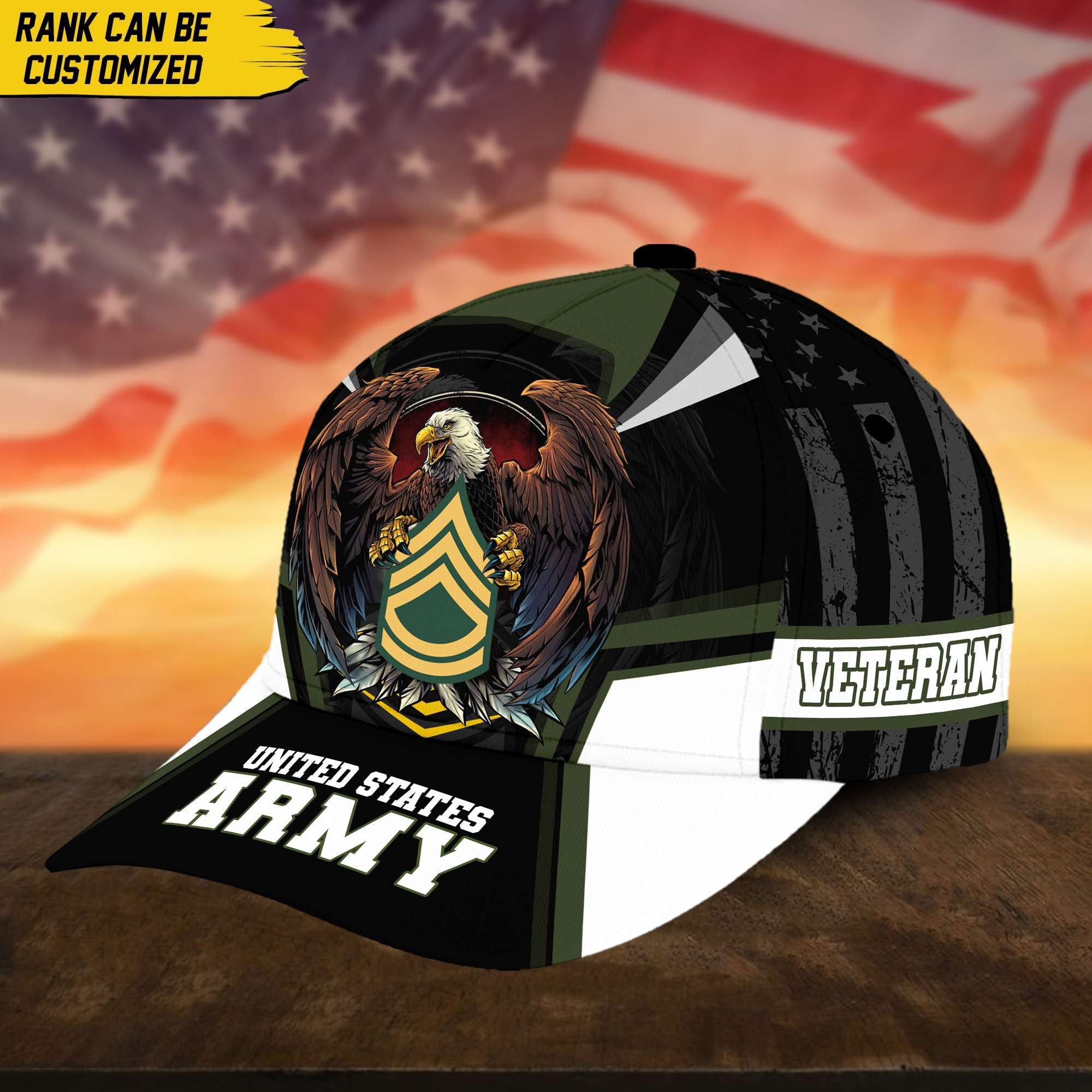 Premium Custom US Army Veteran Cap, Gift for Army Veteran VPVC002401