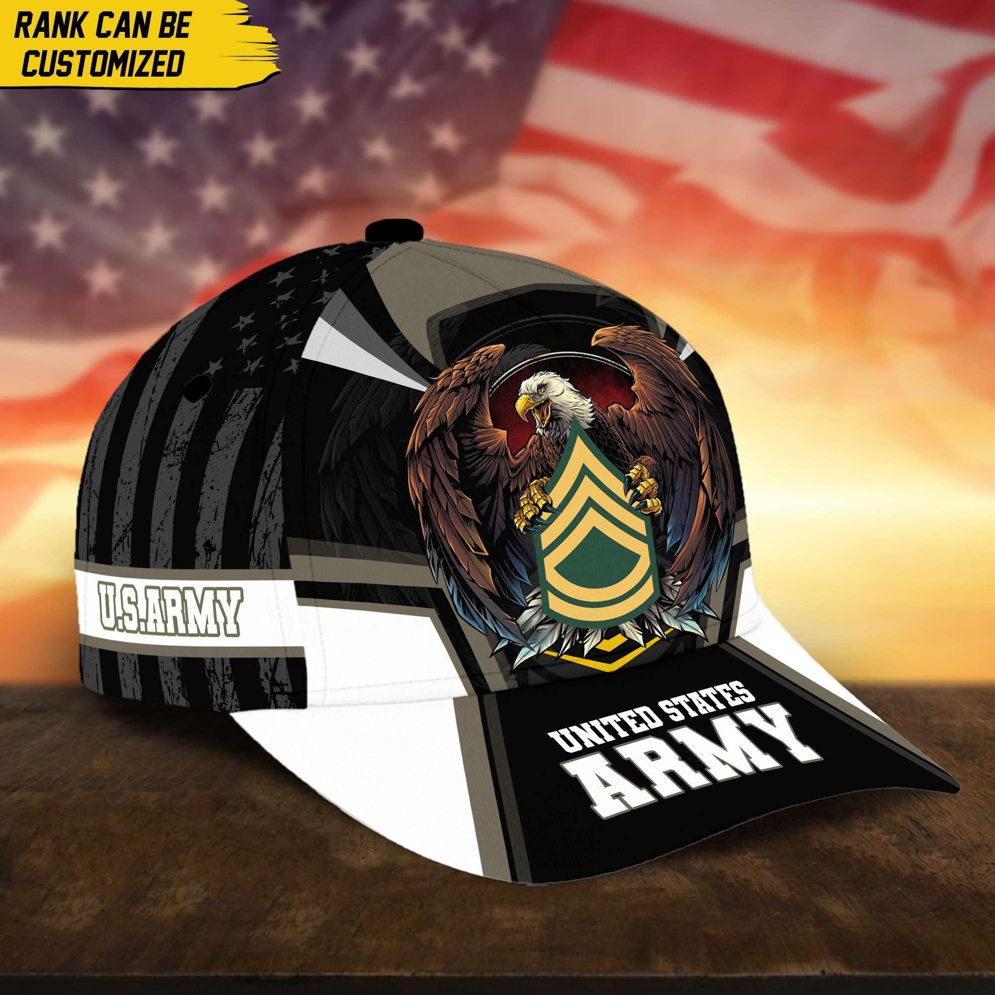 Premium Custom US Army Veteran Cap, Gift for Army Veteran VPVC002401