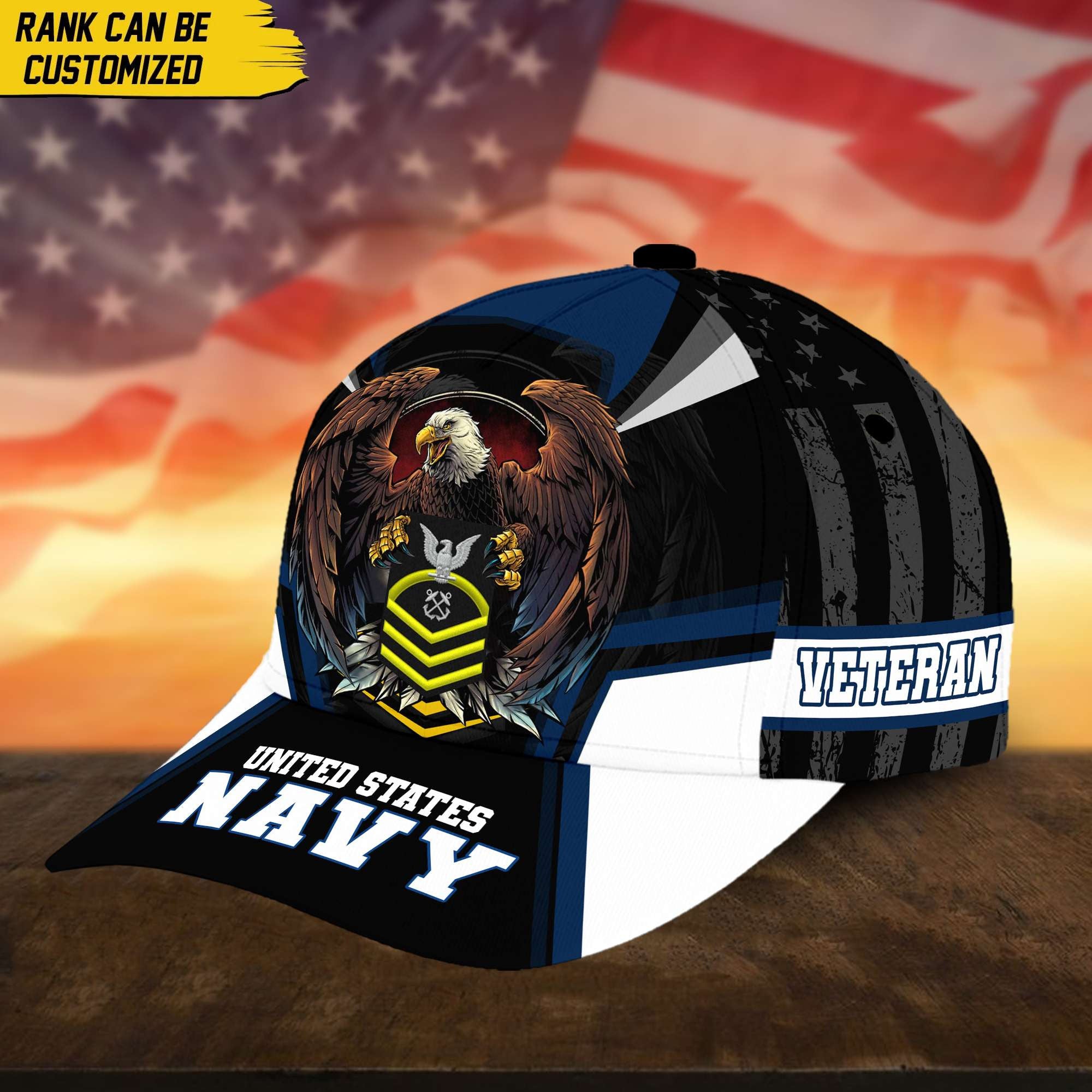 Premium Custom US Navy Veteran Cap, Gift for Navy Veteran VPVC002402