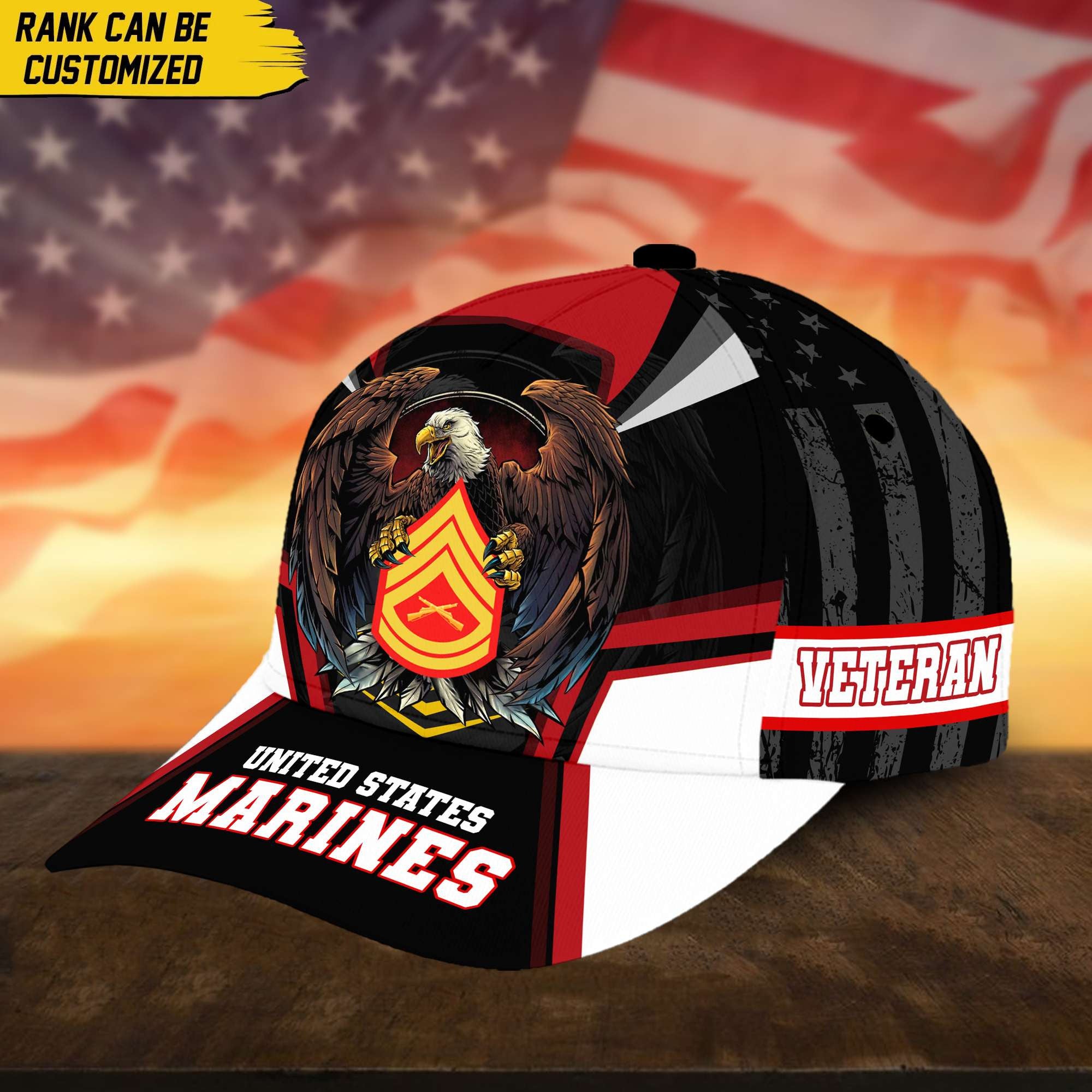 Premium Custom USMC Veteran Cap, Gift for Marine Veteran VPVC002403